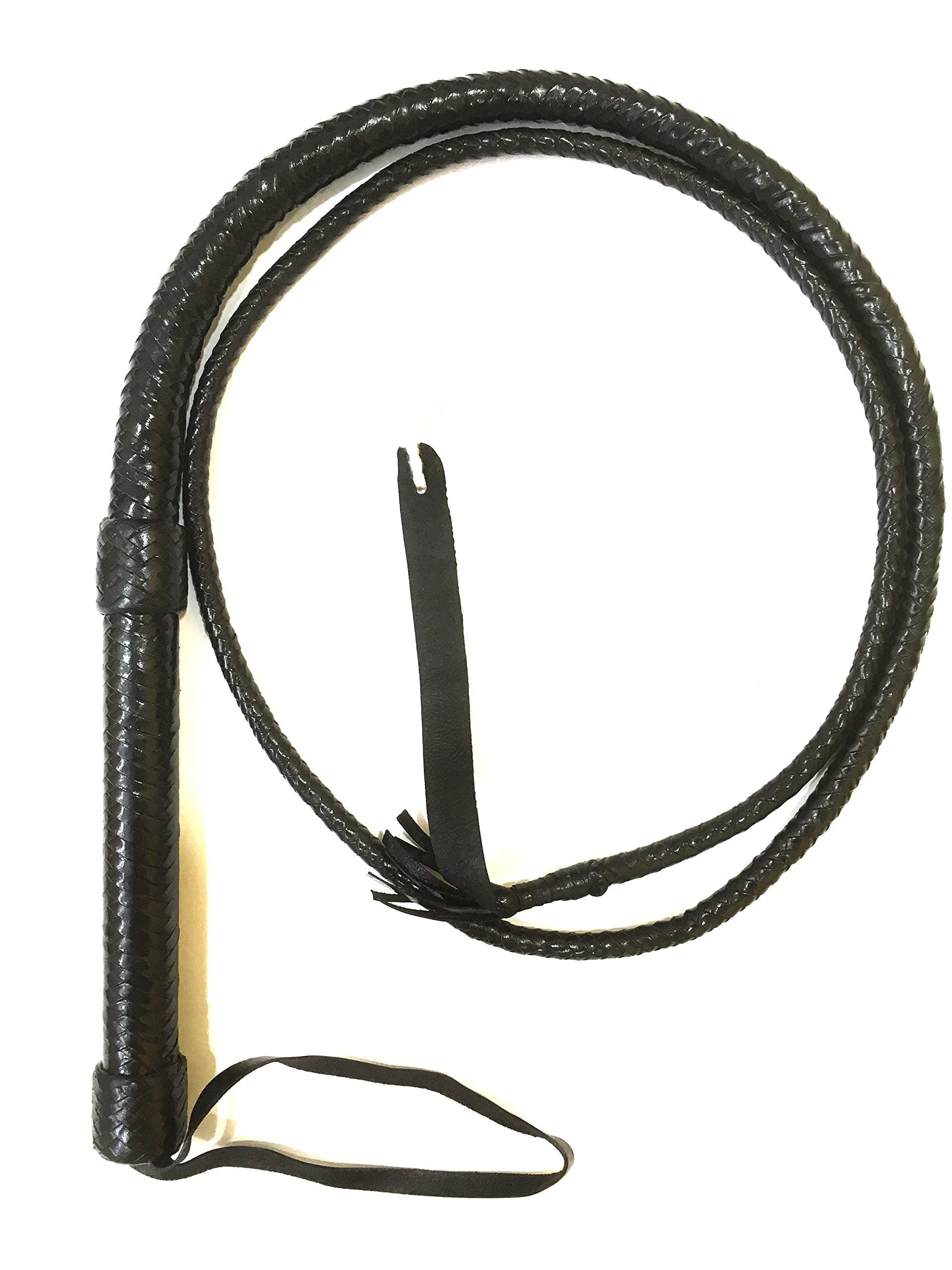Whip Master 4 Feet Leather Bull Whip Hunter for Hours Training Whip.