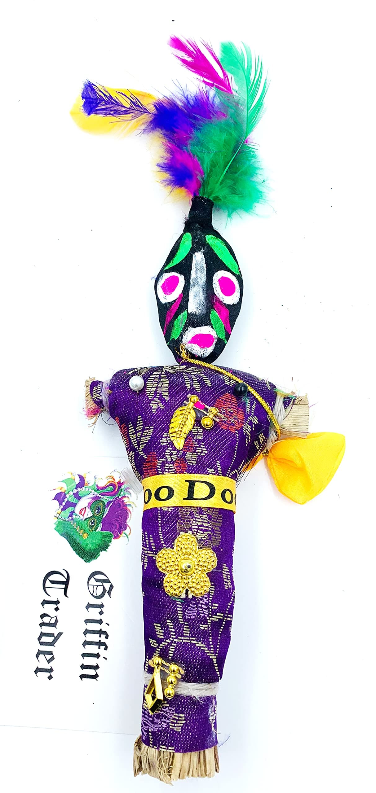 Mardi Gras World Voodoo Doll Good Luck Purple Power Money Wealth Prosper Revenge