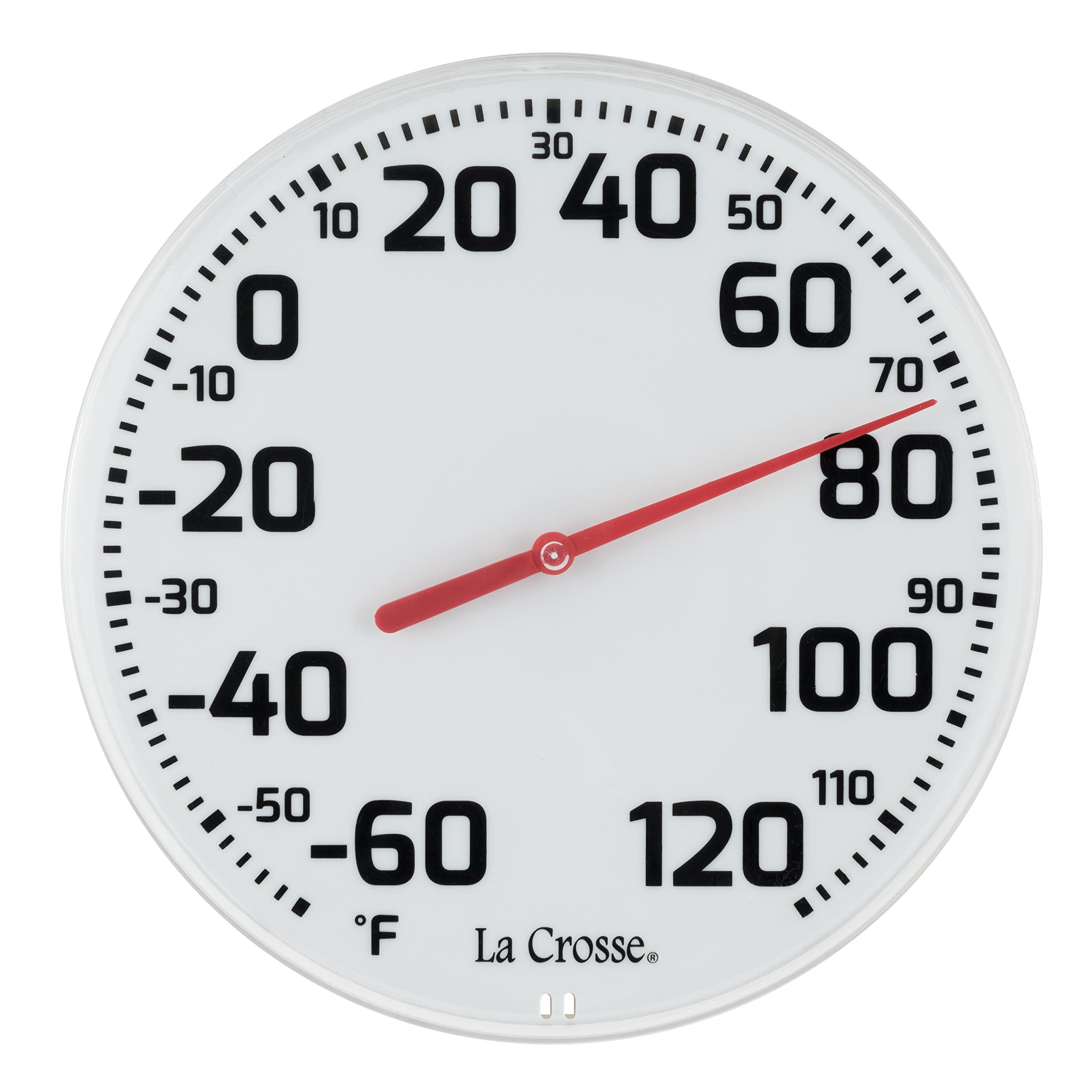 La Crosse 104-1522 8" Round Analog Dial Thermometer, White