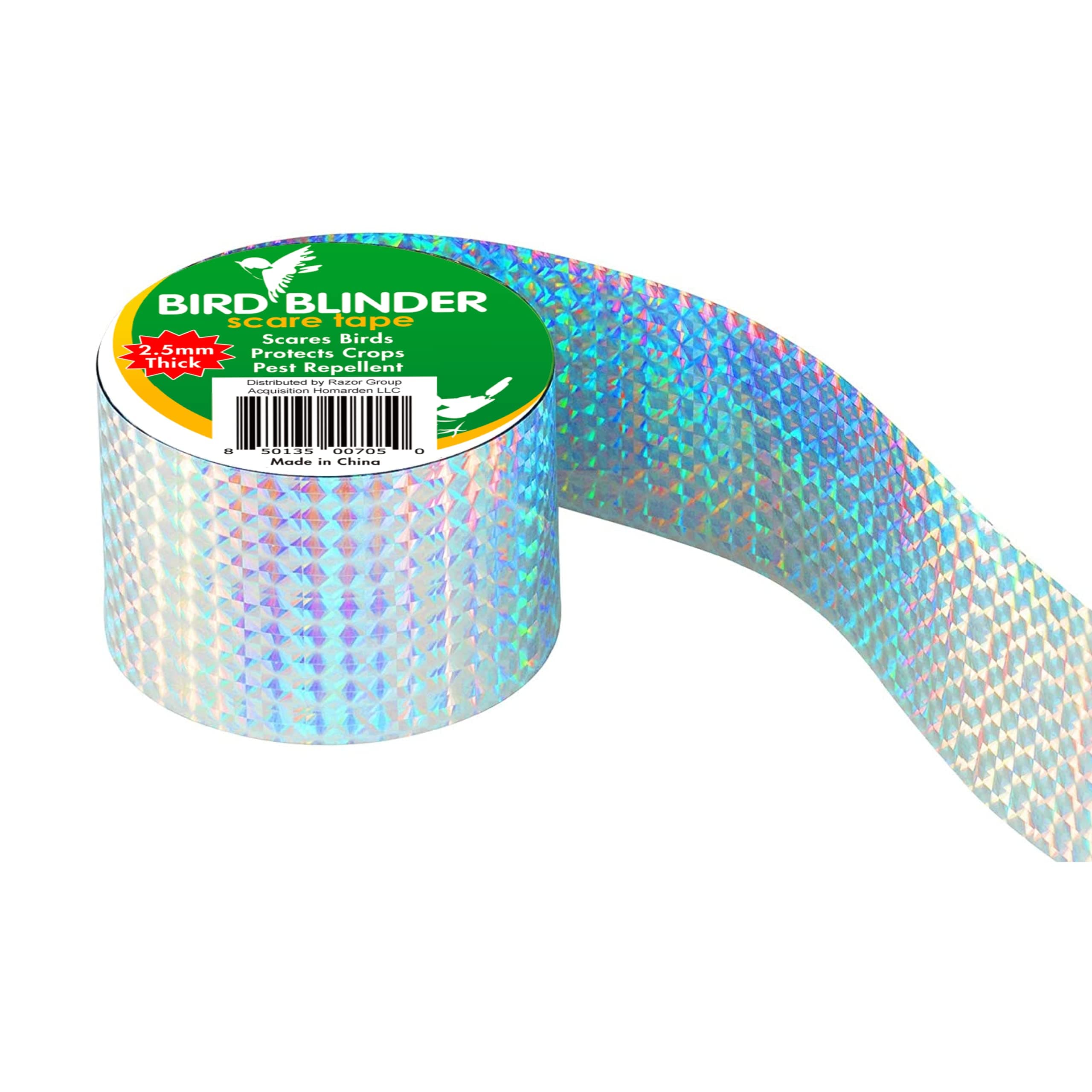 Triple Thick Repellent Scare Tape (Double Sided) - Reflective Bird Deterrent - Scare Birds Away, Geese, Pigeon, Duck, Woodpecker - Anti Bird Outdoor Devices 147 feet x 2 inches