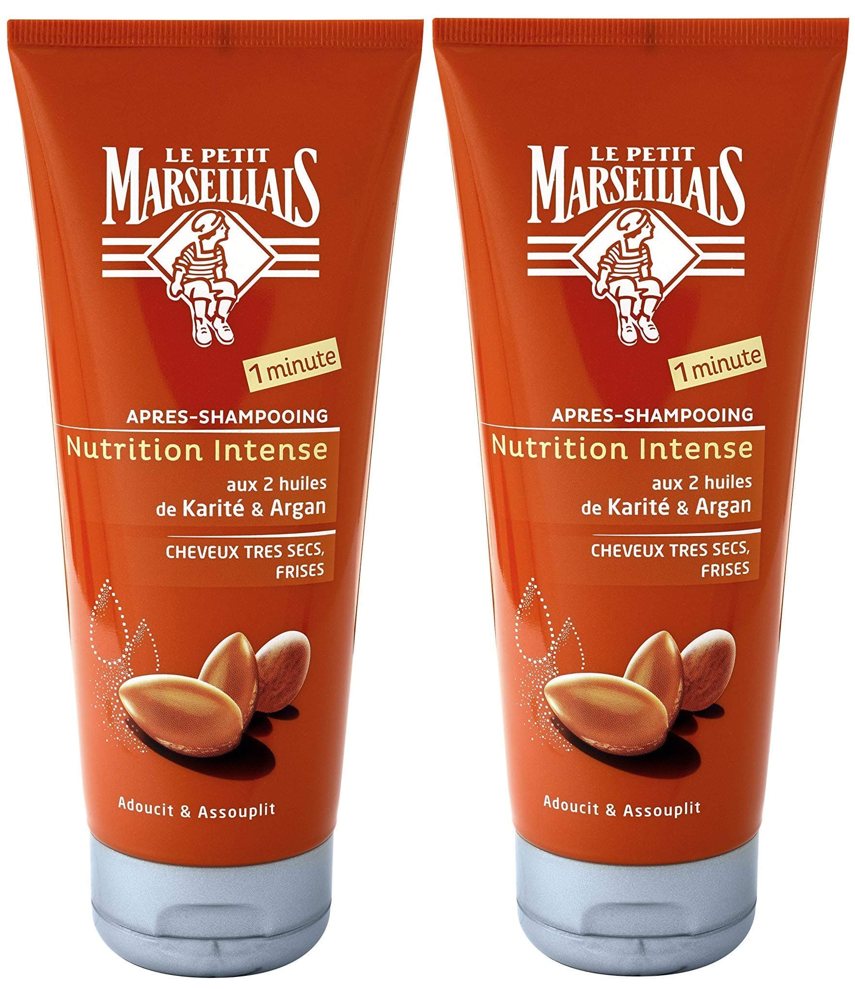 Le Petit Marseillais Intensive Nutrition Conditioner Argan and Shea Oil Very Dry to Frizzy Hair 200 ml Pack of 2