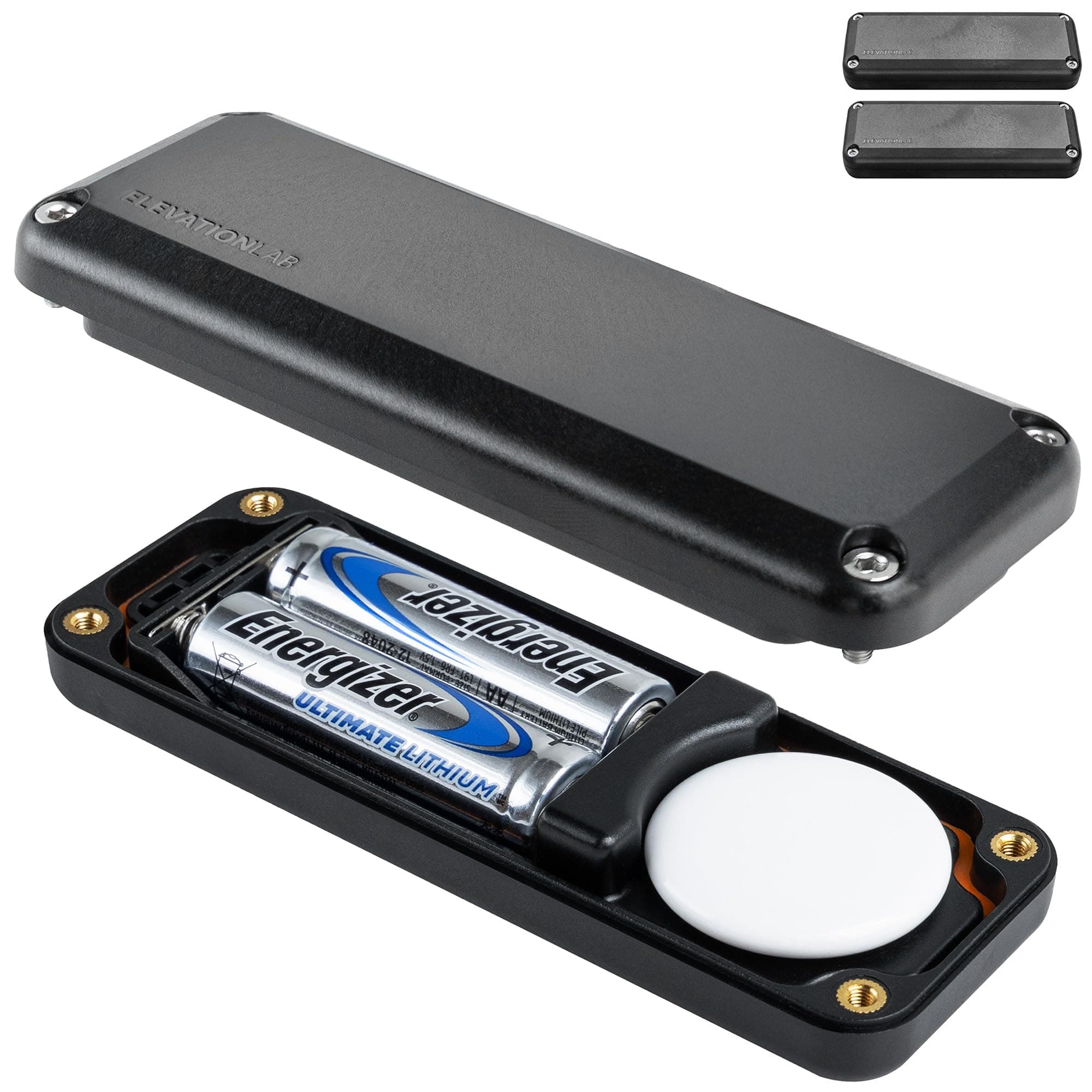 Elevation Lab AirTag (Gen 1 & 2) 10-Year Extended Battery Case - Uses AA Batteries - 14x More Capacity Than CR2032 TimeCapsule | Waterproof, CR 2032 Battery Replacement (2-Pack)