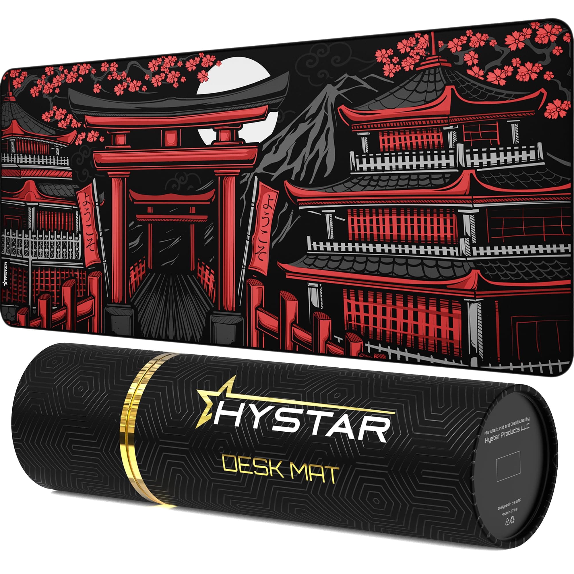 Hystar Extended Gaming Mouse Pad | 5mm Thick, Waterproof Surface, Smooth Polyester Fabric, and Natural Rubber Base | Zen (XXL 36" x 16")