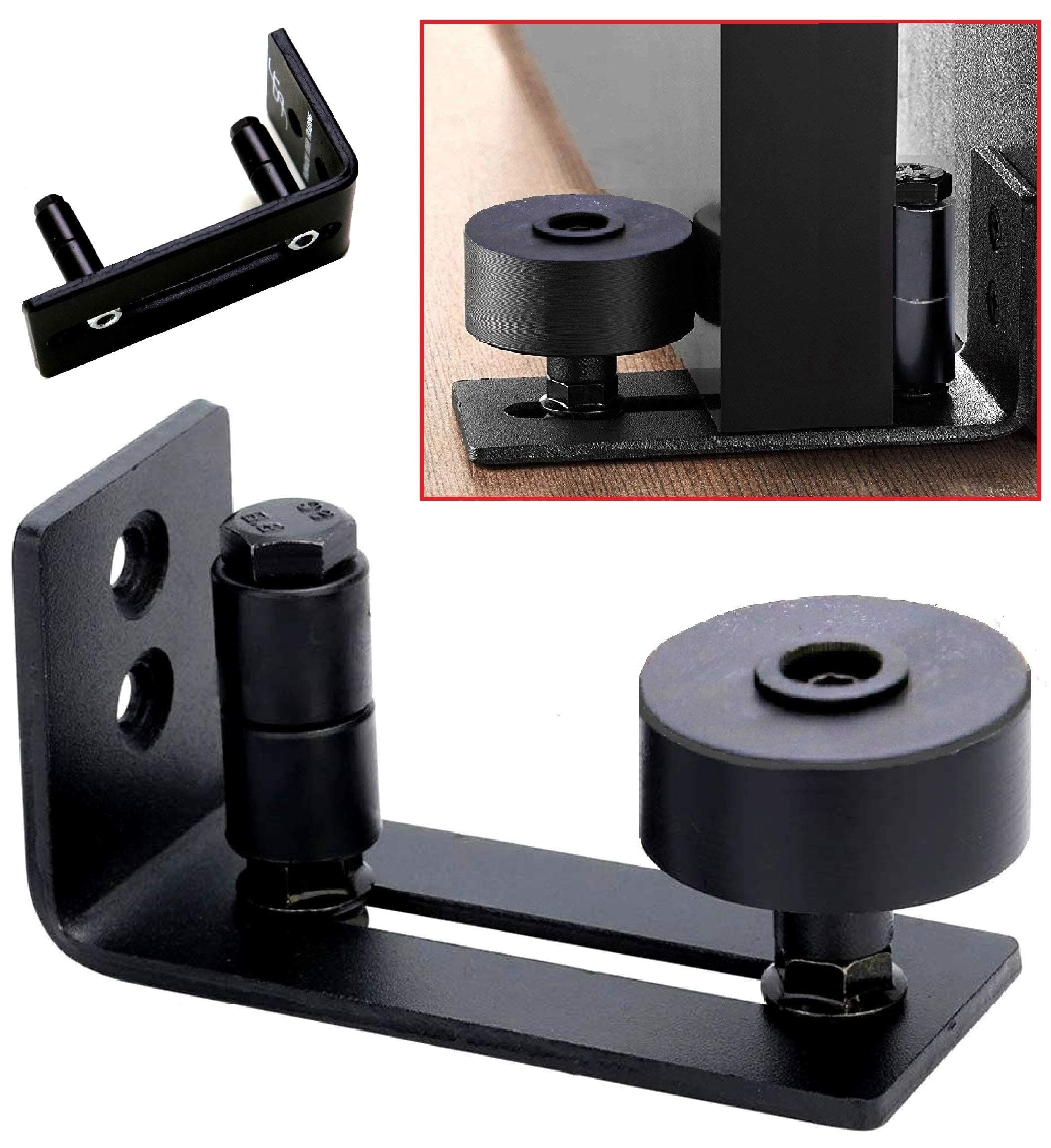 Floradis 15 Setup Options Barn Door Guide. Ultra Smooth Ball Bearings Stay Roller Hardware. Completely Flush To Floor. Thin Fully Adjustable Wall Mount Bracket. Scratch-Resistant Wheels