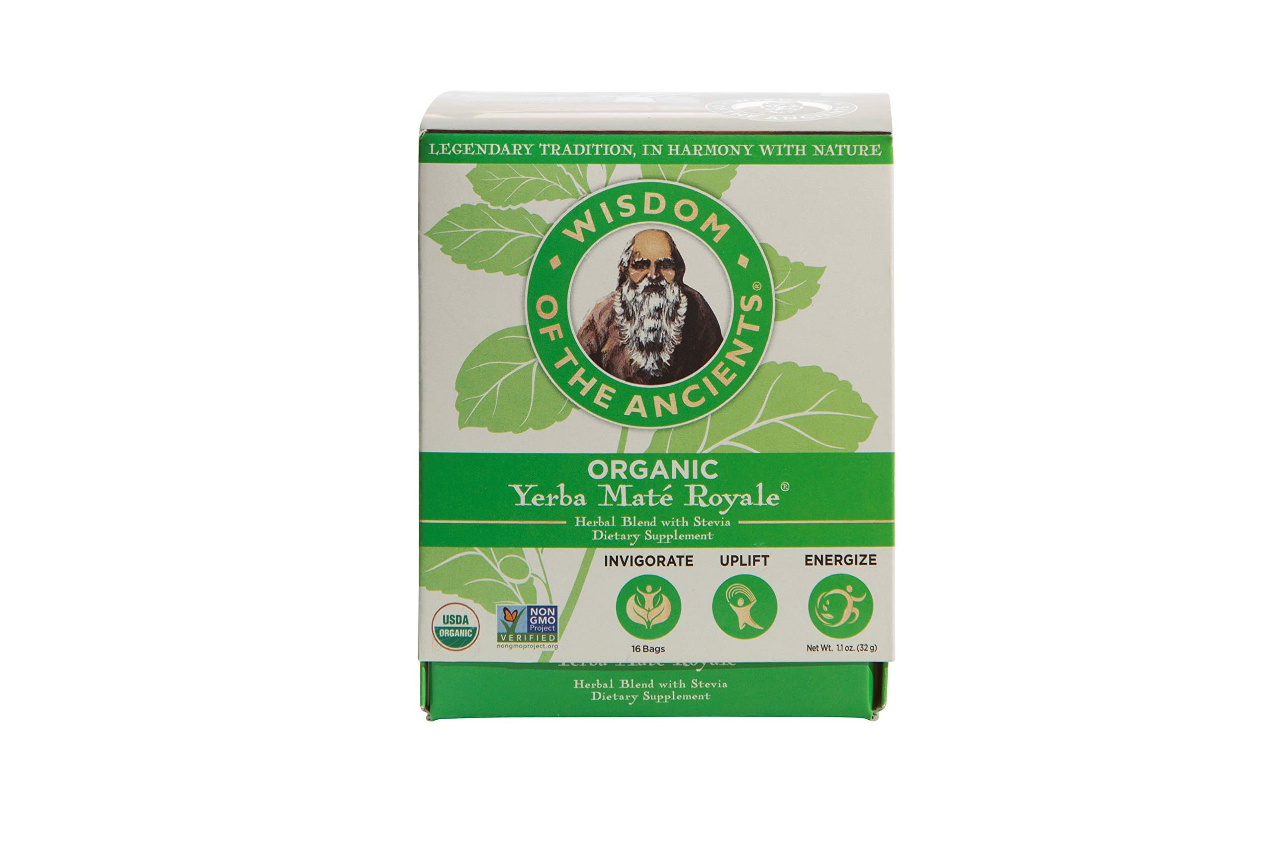 Wisdom of the Ancients Organic Yerba Maté Tea Bags, Royale, 1.1 ozUSDA Organic