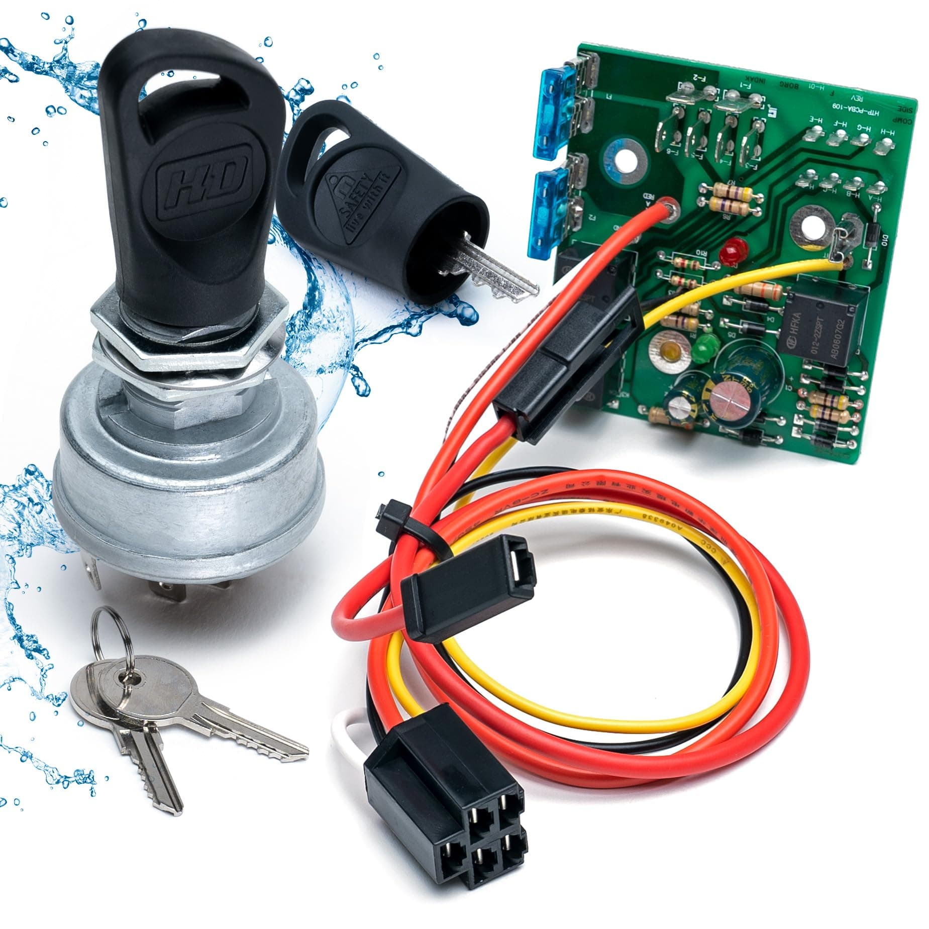 HD SwitchHD Switch AM132500 Key Switch Module w/Replaceable Ignition Switch & Premium Umbrella Key fits John Deere GX255 GX325 GX335 GX345 GX355 OEM Upgrade w/ 4 Keys