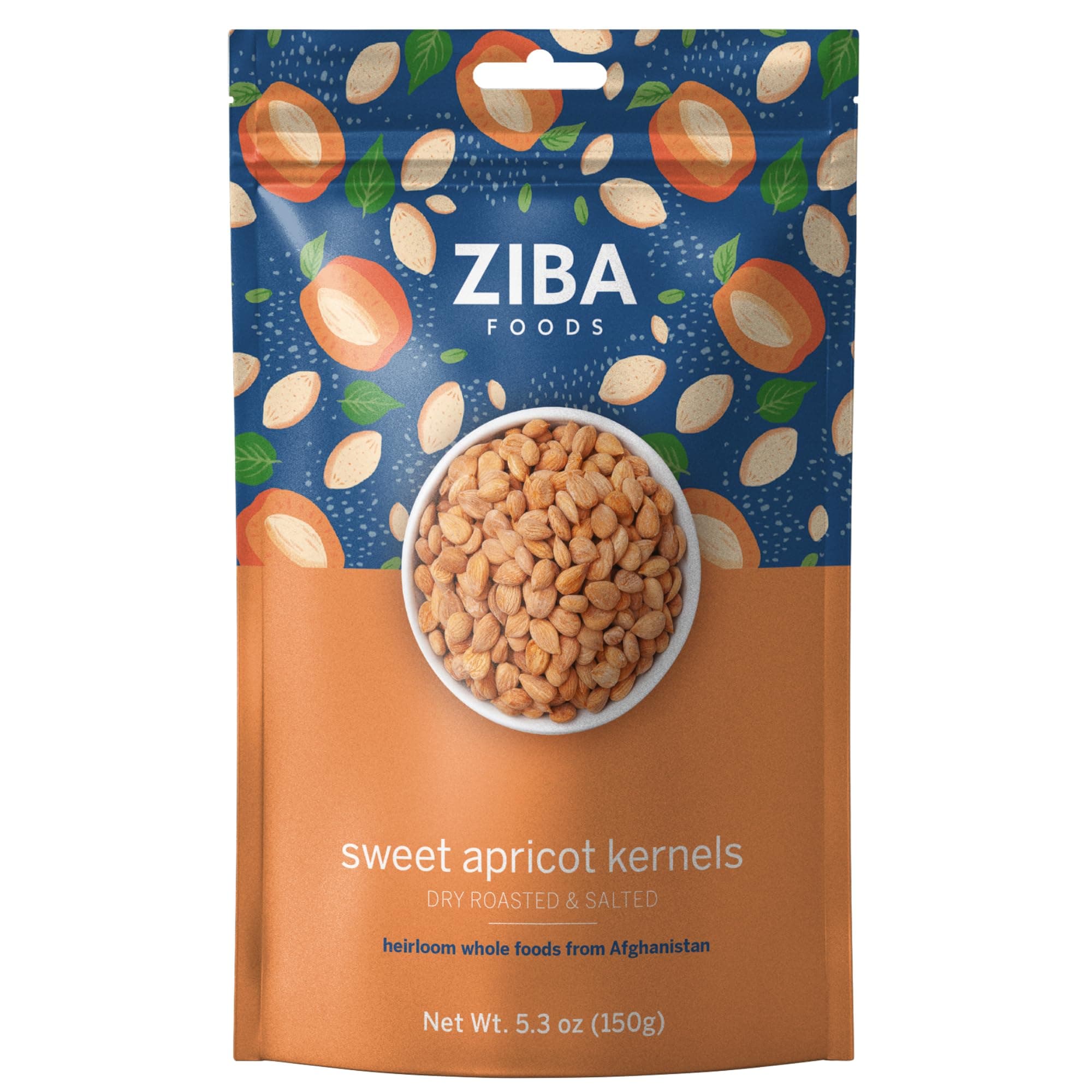 Ziba Foods Sweet Apricot Kernels | 150 grams | Non-GMO & Vegan Dried Apricot Seeds Whole 30 Friendly & Keto, Paleo, Dry Roasted Superseed | Wild Grown