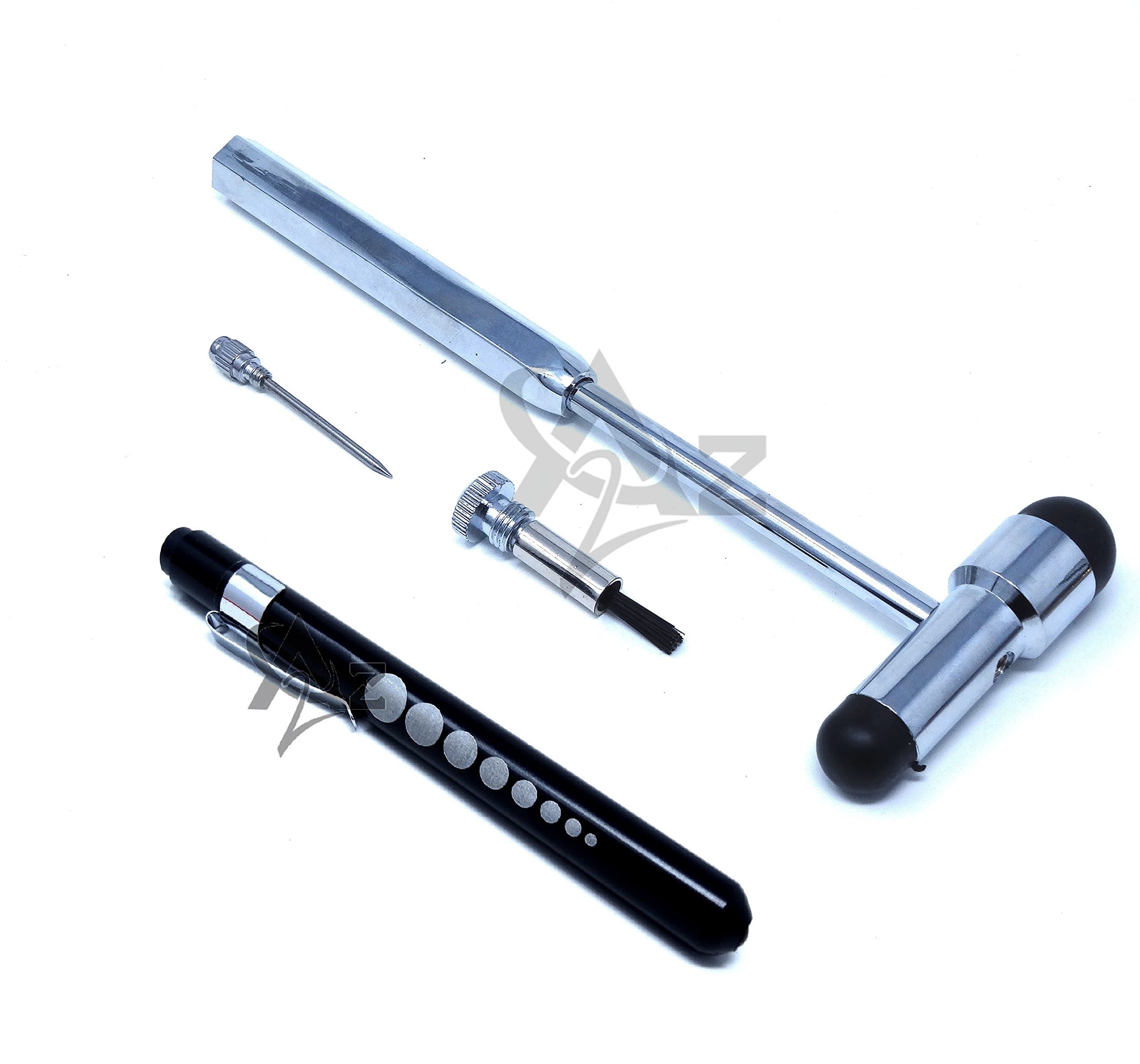 Buck 3 in 1 Percussion Hammer + Reusable Diagnostic Medical Pocket Penlight Pen Light (A2ZSCILAB) (BLACK PENLIGHT + BUCK HAMMER)
