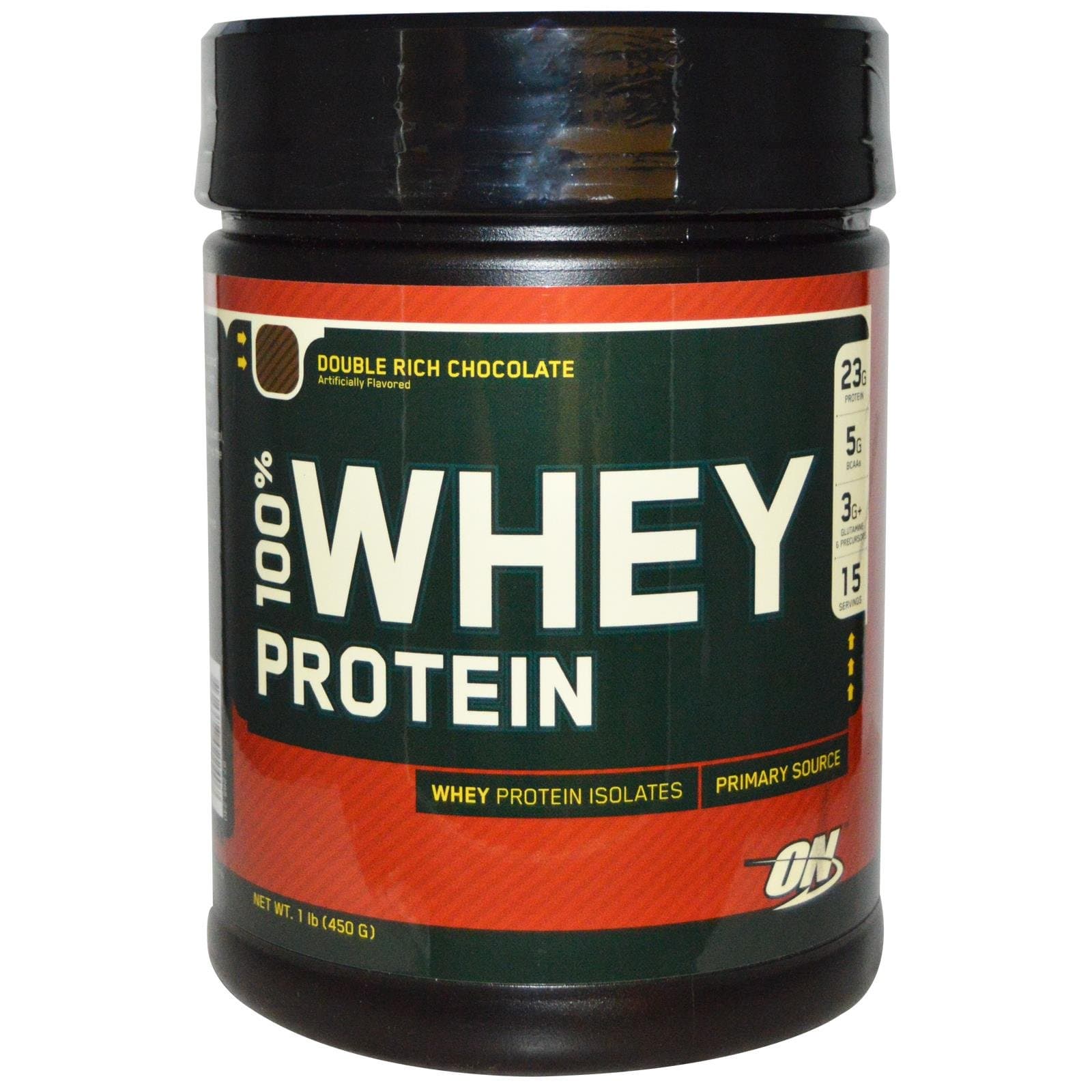 Optimum Nutrition 100% Whey Protein, Double Rich Chocolate, 16 Ounce