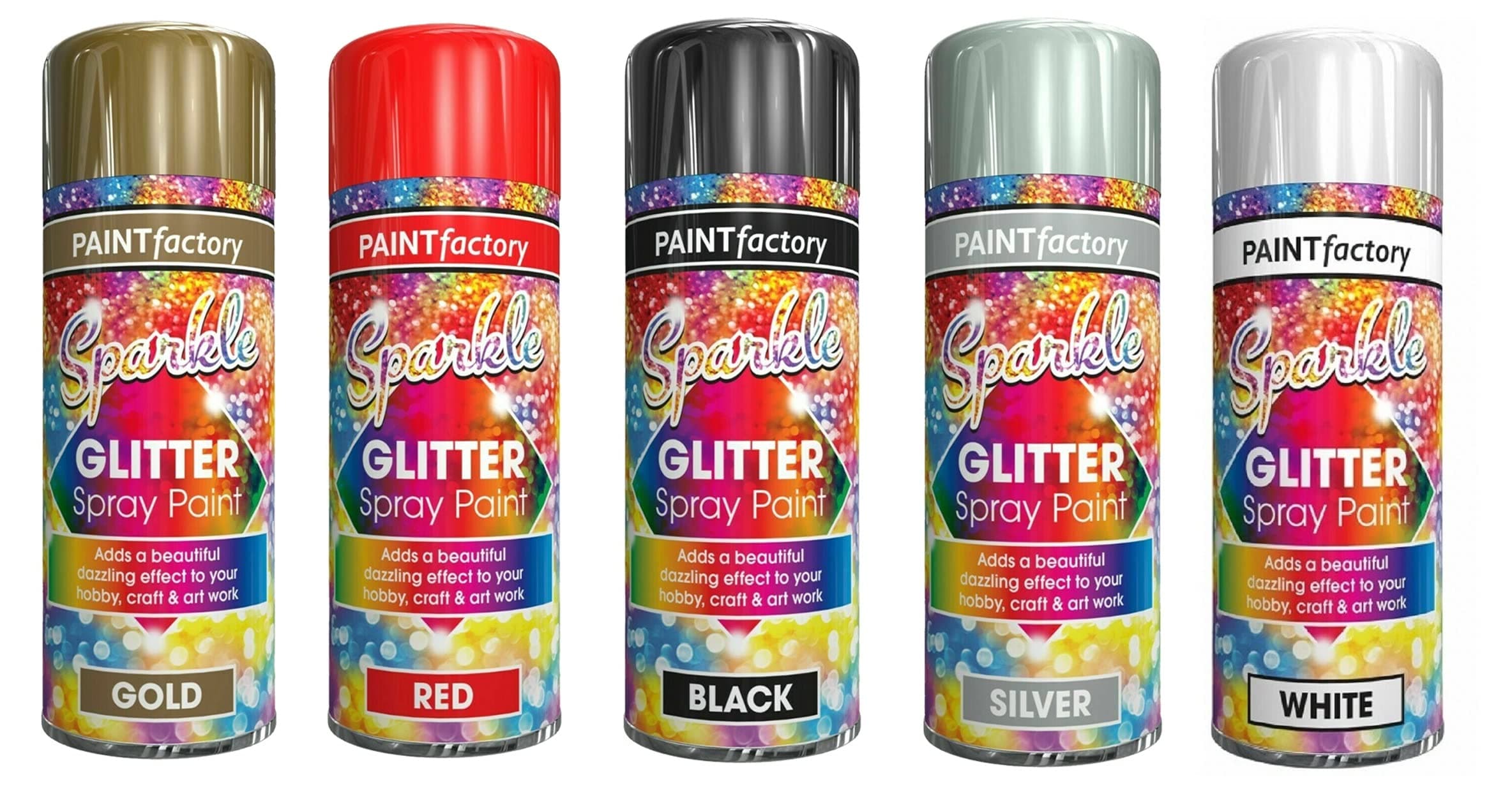 200ml Gold, Glitter Spray Paint, Multi-Purpose Aerosol for Indoor & Outdoor Use on Wood, Metal, Plastic, Ceramics, Ornaments, Quick-Drying
