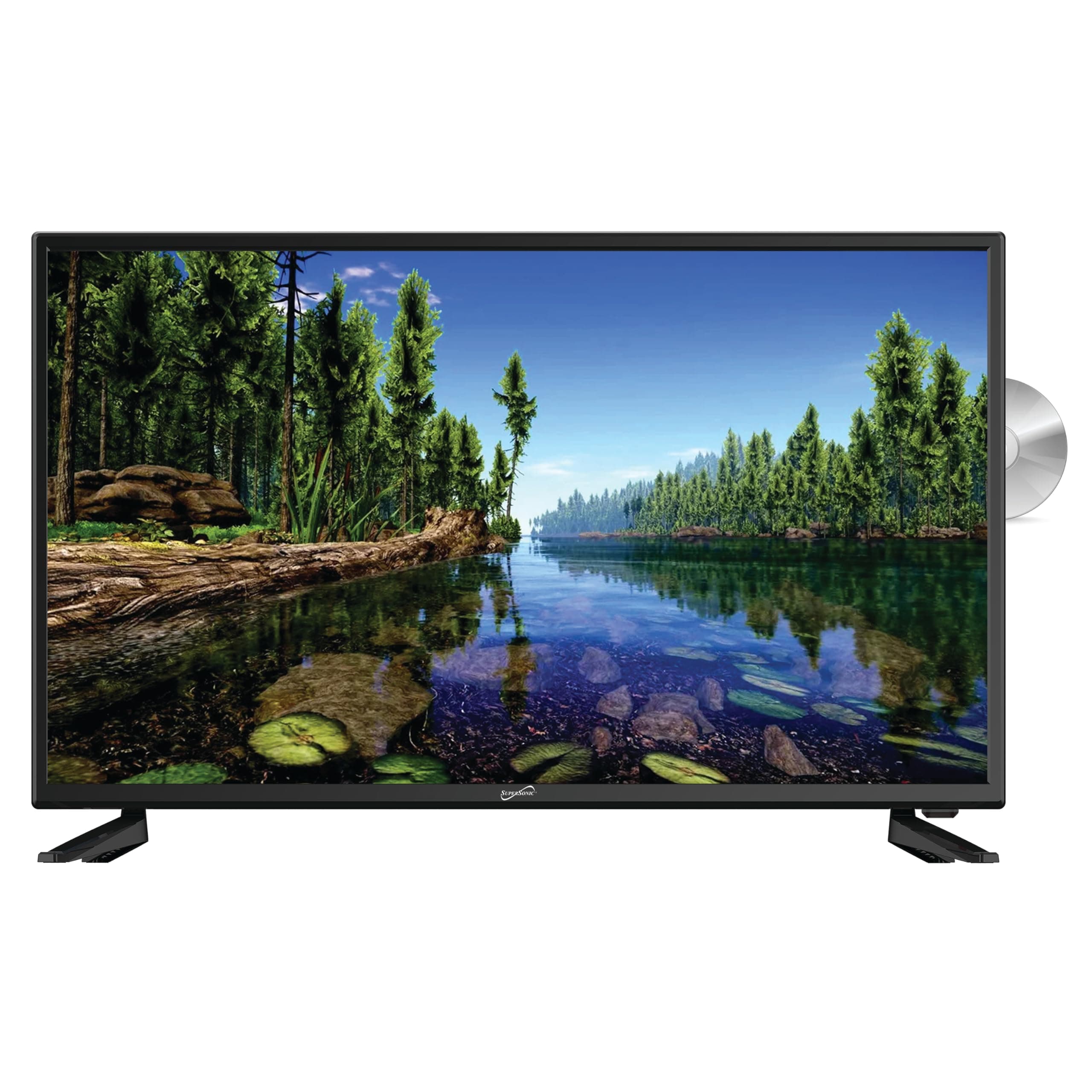 SC-3222 32-Inch DLED HDTV with Built-in DVD Player, HDMI, USB, SD Card Slot, ATSC/NTSC, 1080p Resolution, Digital Noise Reduction, Wall Mountable Design