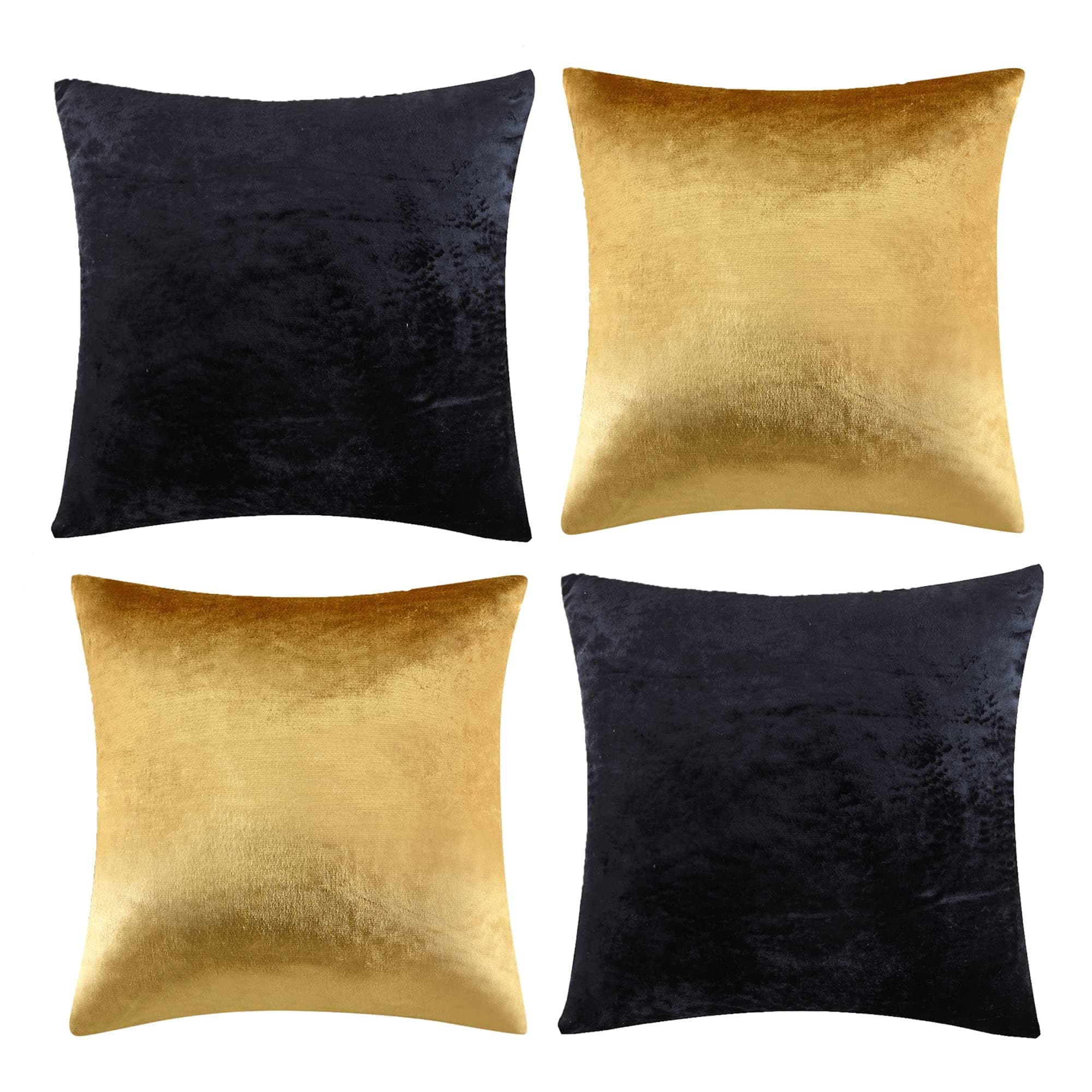 SYOSI Decorative Throw Pillow Covers 18 x 18, Set of 4 Square Velvet Cushion Covers, Throw Pillow Cover Protector Cushion Covers Pillowcase Home Decor Decorations for Sofa Couch Bed Chair Car