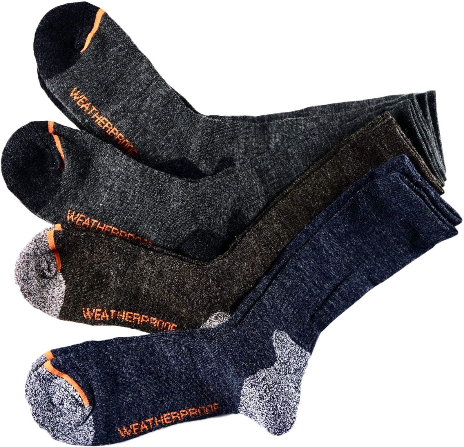 Premium 4-Pair Men's Wool Blend Crew Socks