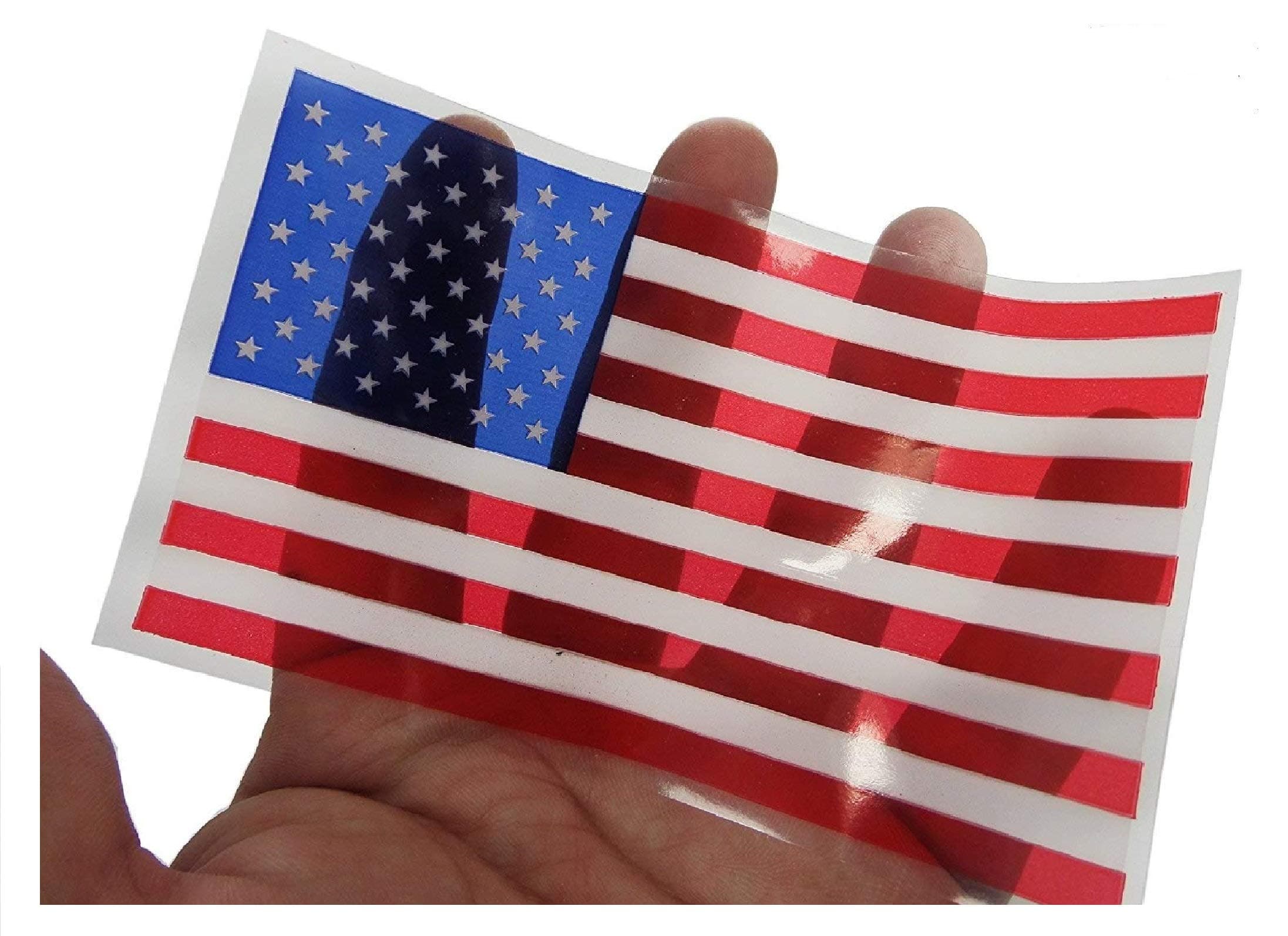 American Flag 3x5 Inch Non-Adhesive Window Decals - Made in U.S.A - (10)