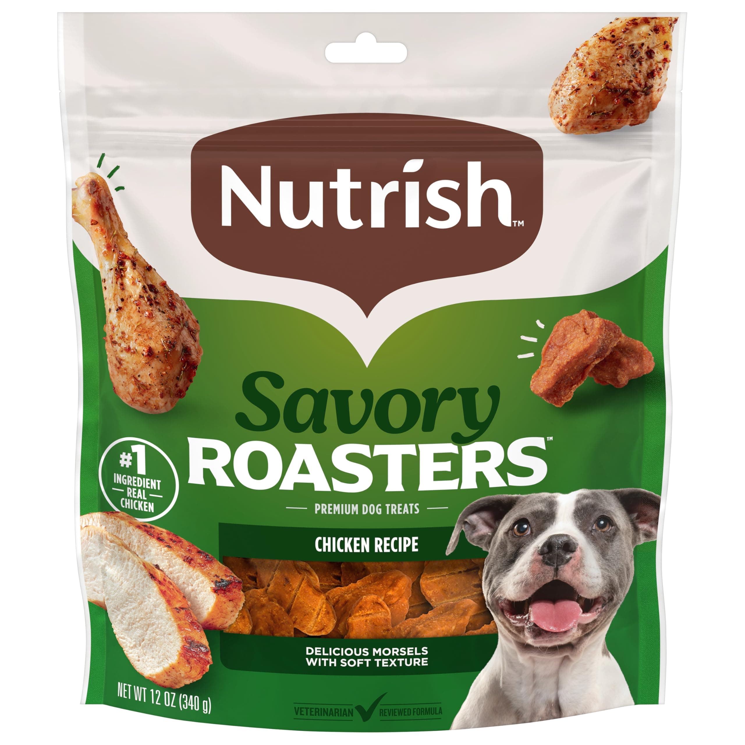 Nutrish Savory Roasters Chicken Recipe Premium Dog Treats, 12 oz. Pouch (Rachael Ray)