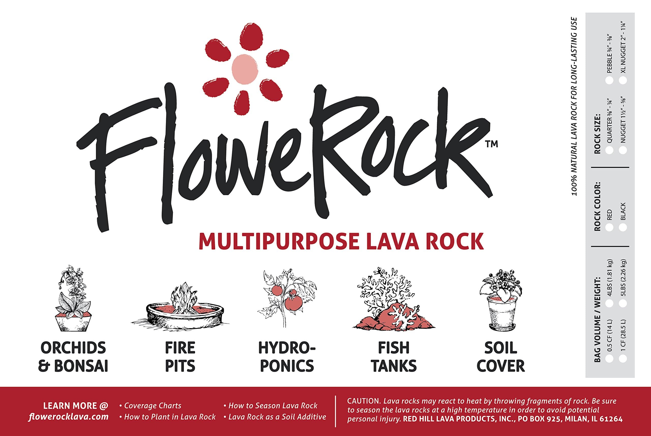FloweRock 4LB Black Lava Rock - Pebble (3/8" - 3/4")