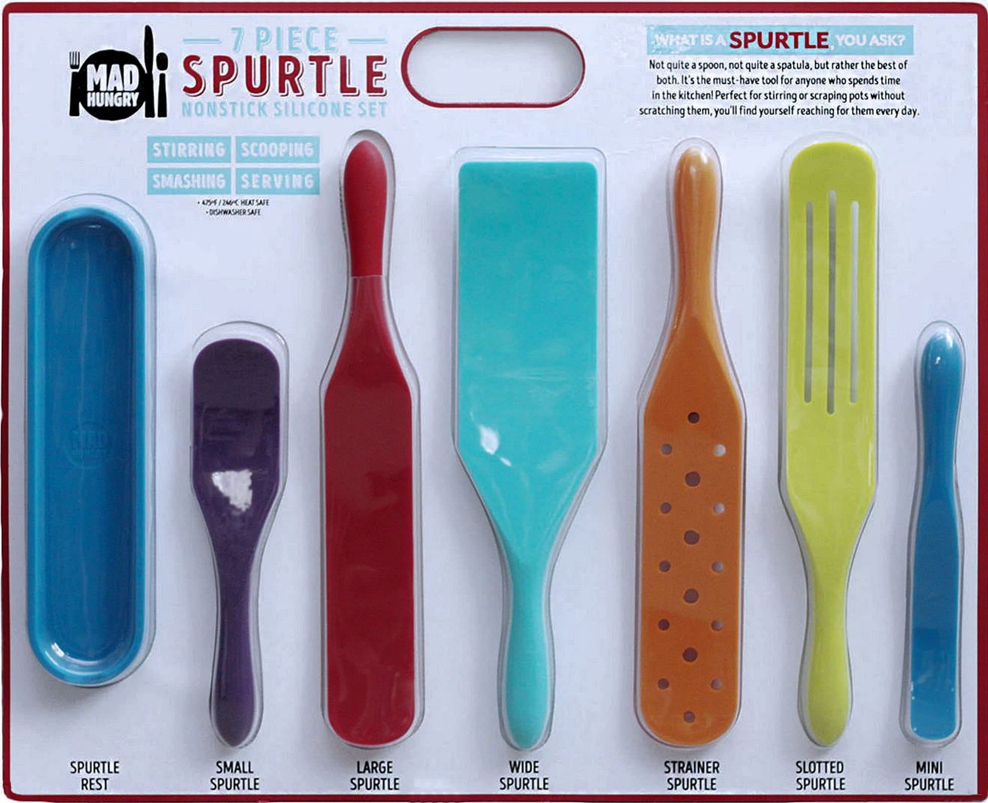 Mad Hungry 7-Piece Silicone Nonstick Spurtle Set (Multi))