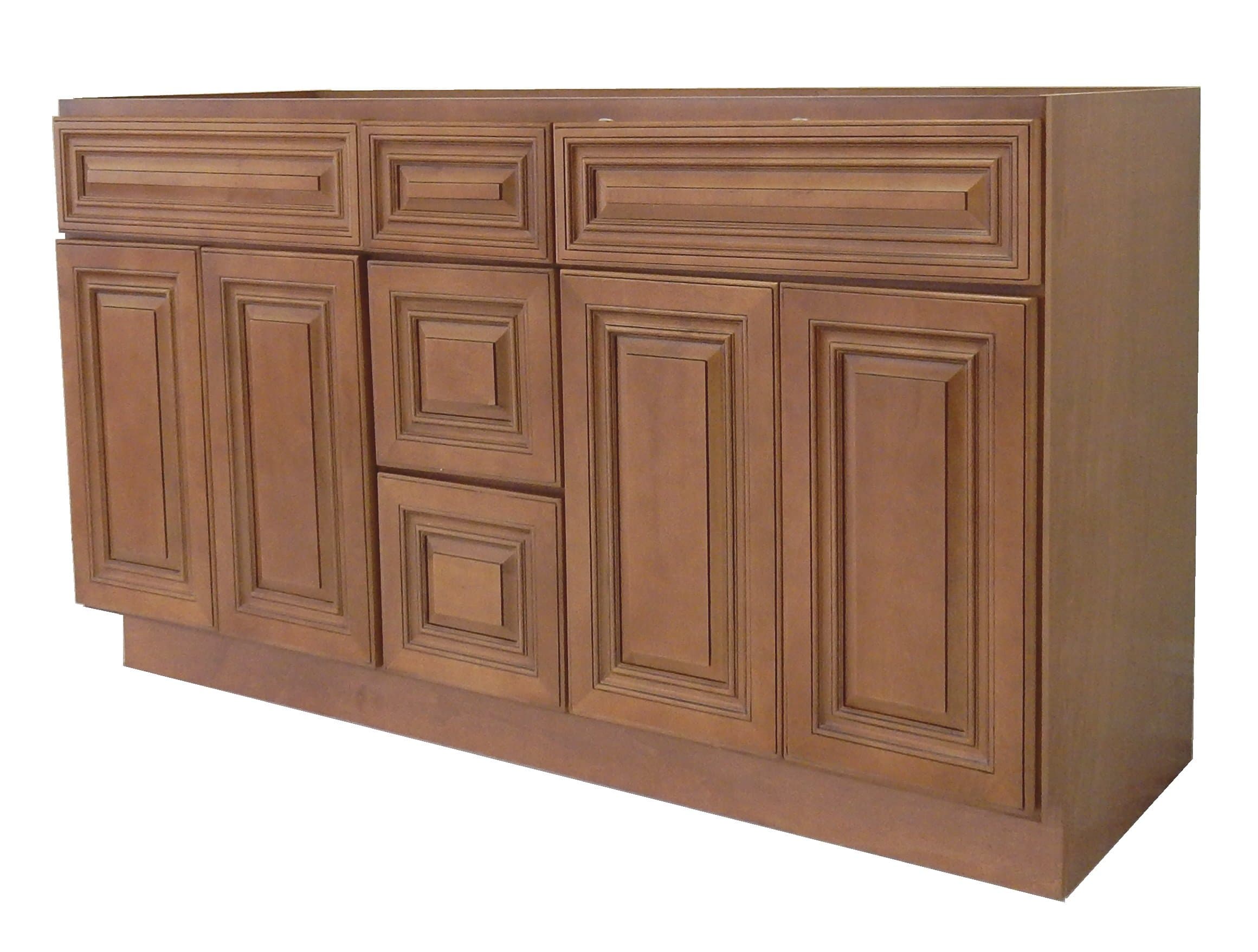 NGY Coffee Glaze Vanity Cabinet Maple Wood COG-6021DD, 60" L