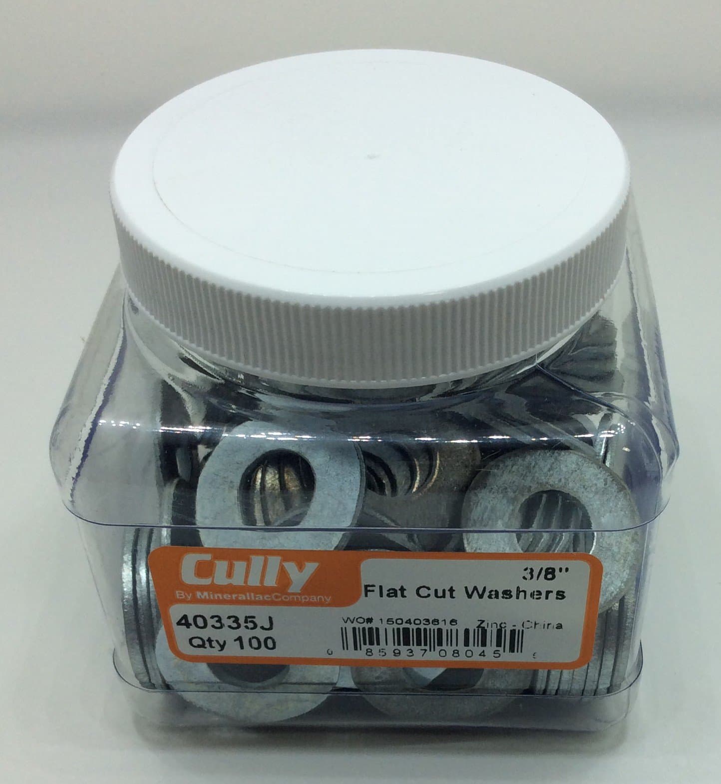 Cully 40335J 3/8" Zinc Plated, Flat Cut Washer (100-Pack)