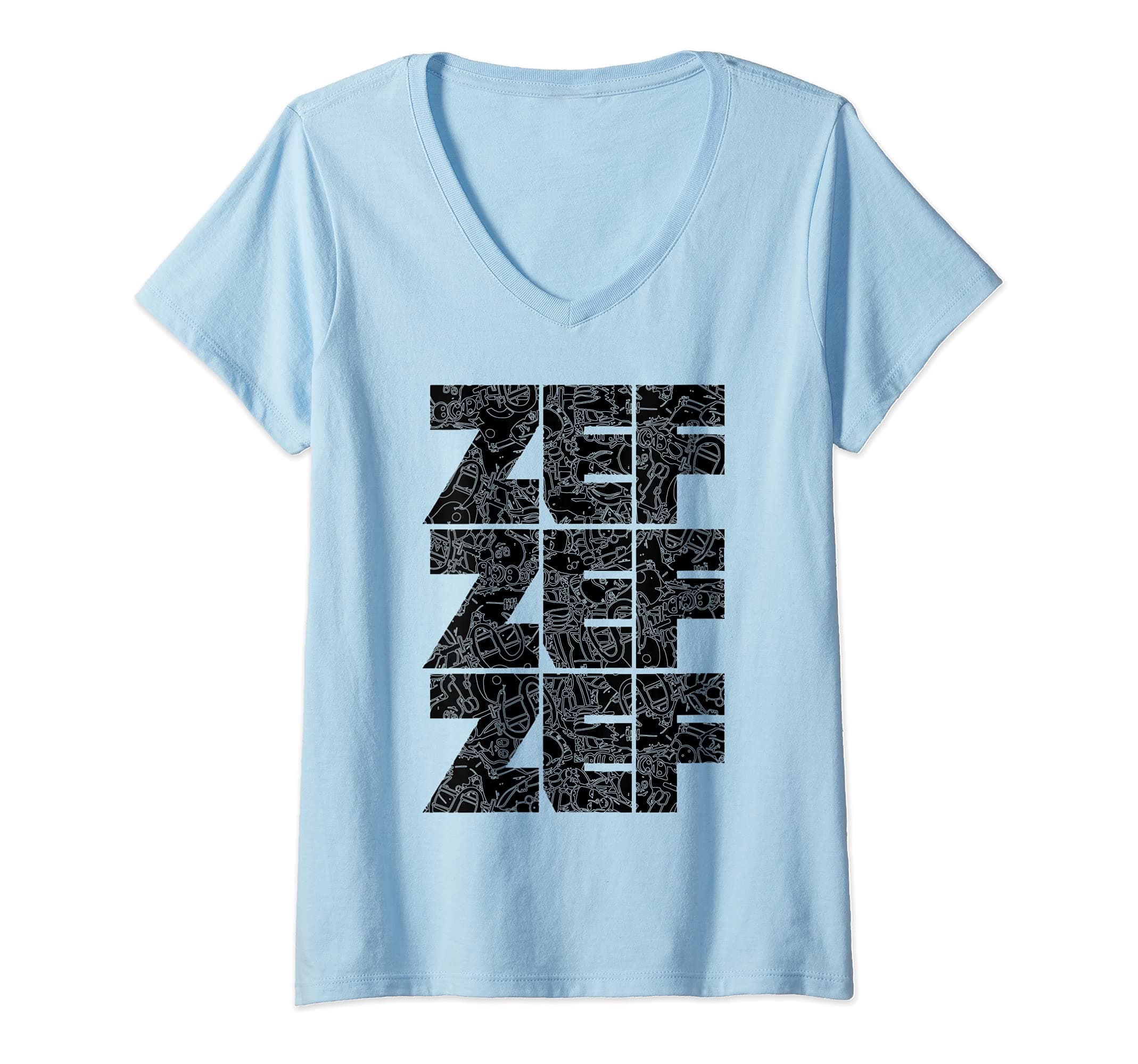 Womens Zef Zef Zef Die Freeky V-Neck T-Shirt