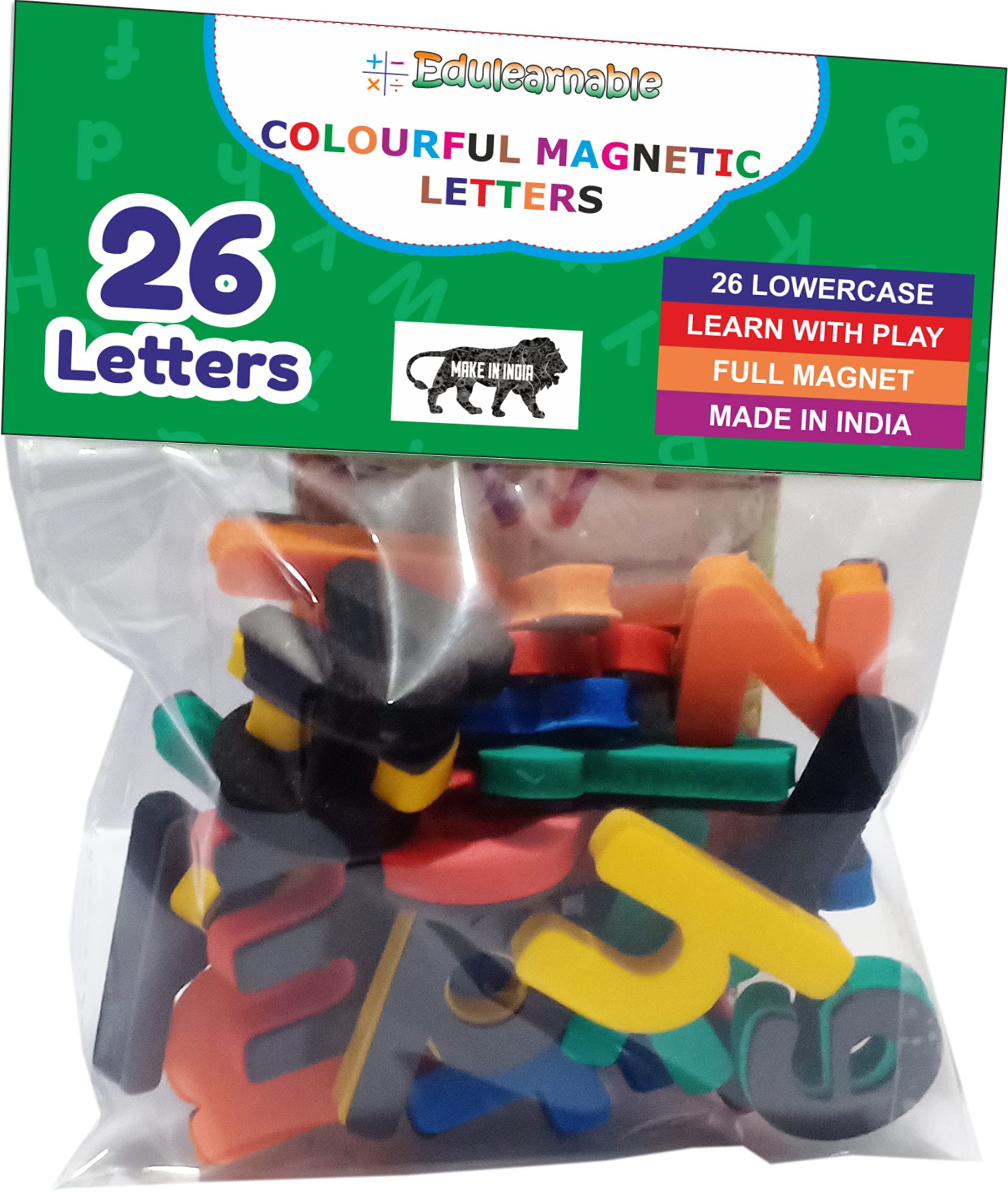 Toys Magnets - 26 Lowercase 5mm Hard Foam Full Magnetic Alphabet Letters, 26 Piece