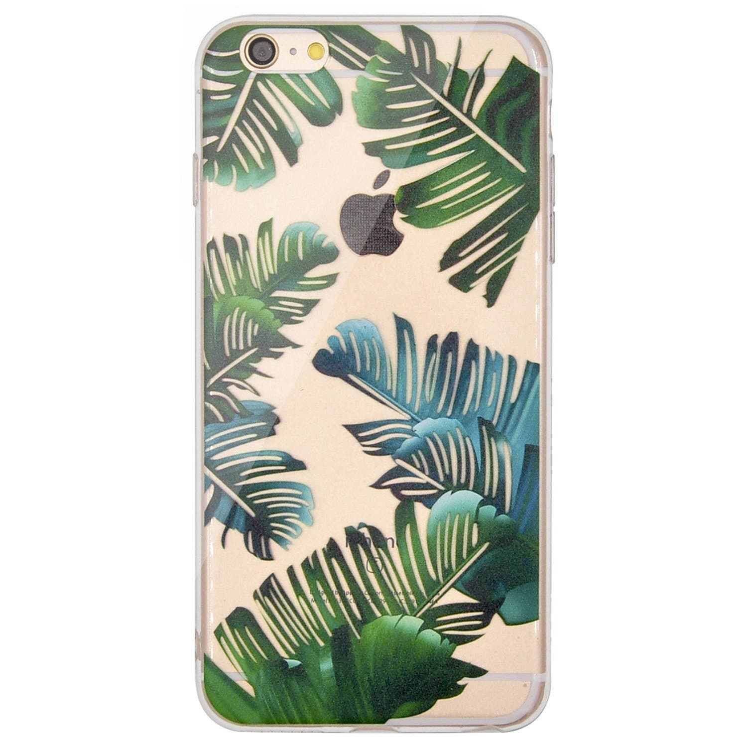 iPhone 6 Plus Case, OFFLY Transparent Creative Pattern Soft TPU Thicker Protective Case for Apple iPhone 6 Plus / 6S Plus - Hawaii Tropical Plants