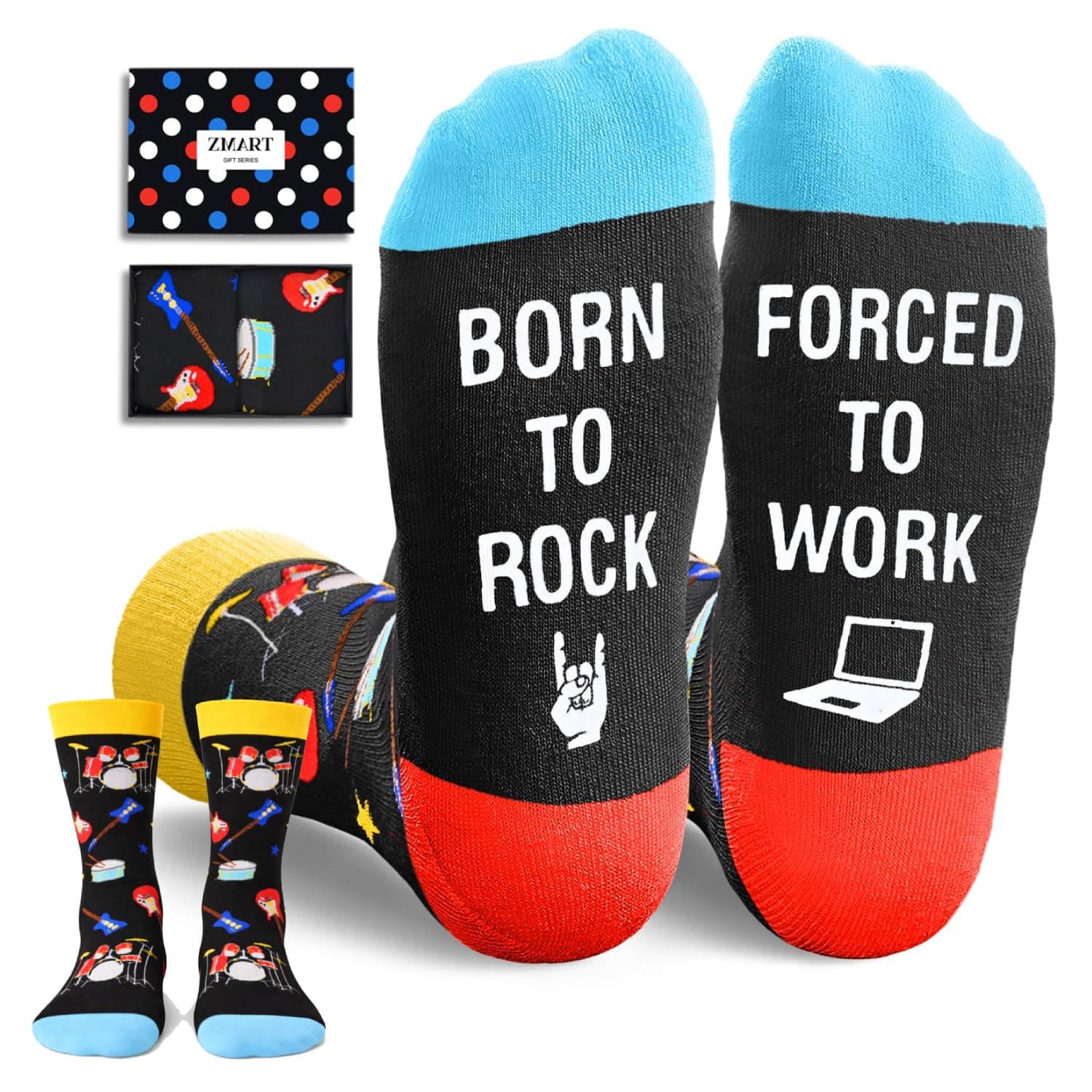 Zmart Funny Gifts for Teens - Mahjong Rock Guitar Theater Game Dive Hiking Camping Socks