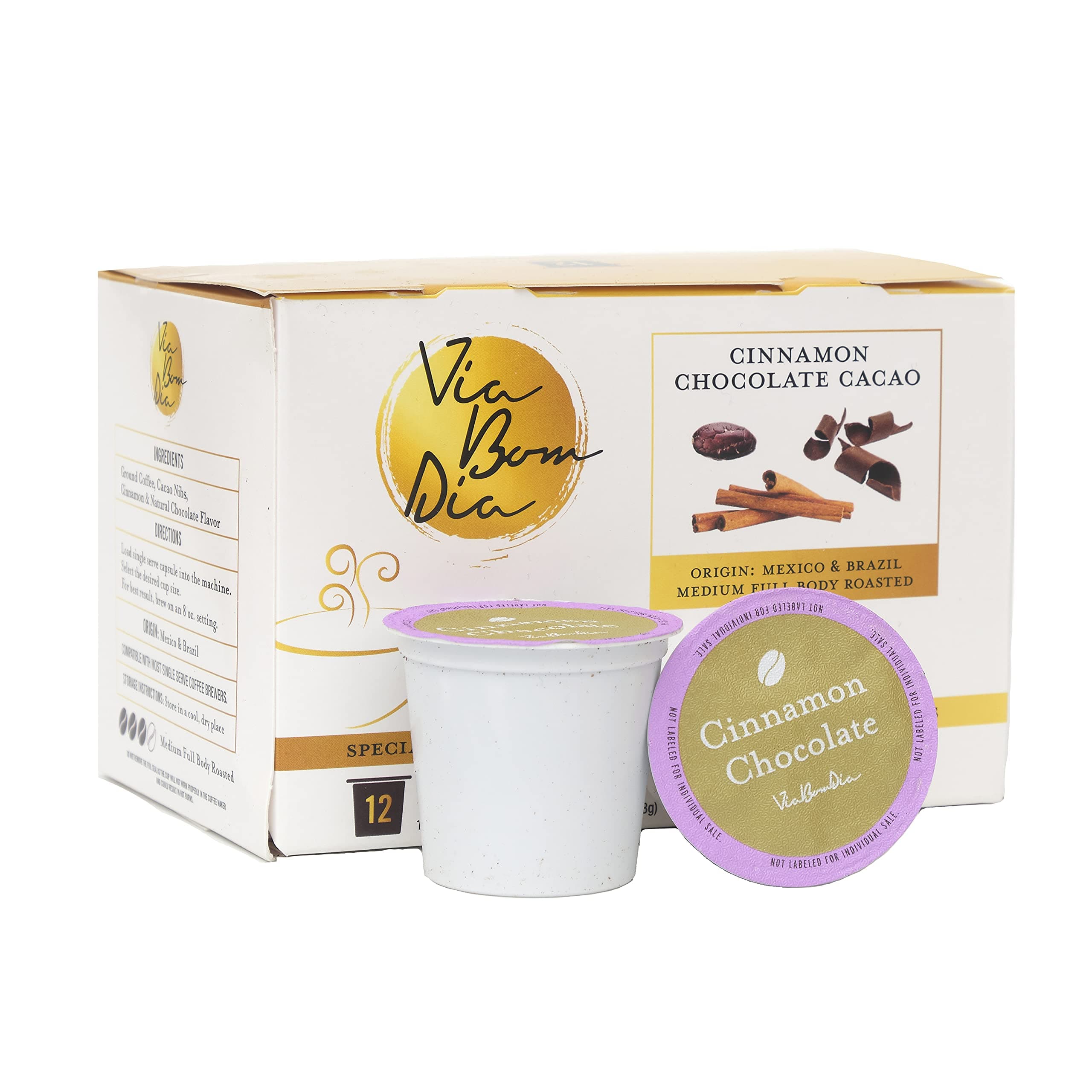 Naturally Flavored Kcup Coffee Pods, Cinnamon Chocolate Flavor, Medium Roast, 12 Count (Pack of 1)