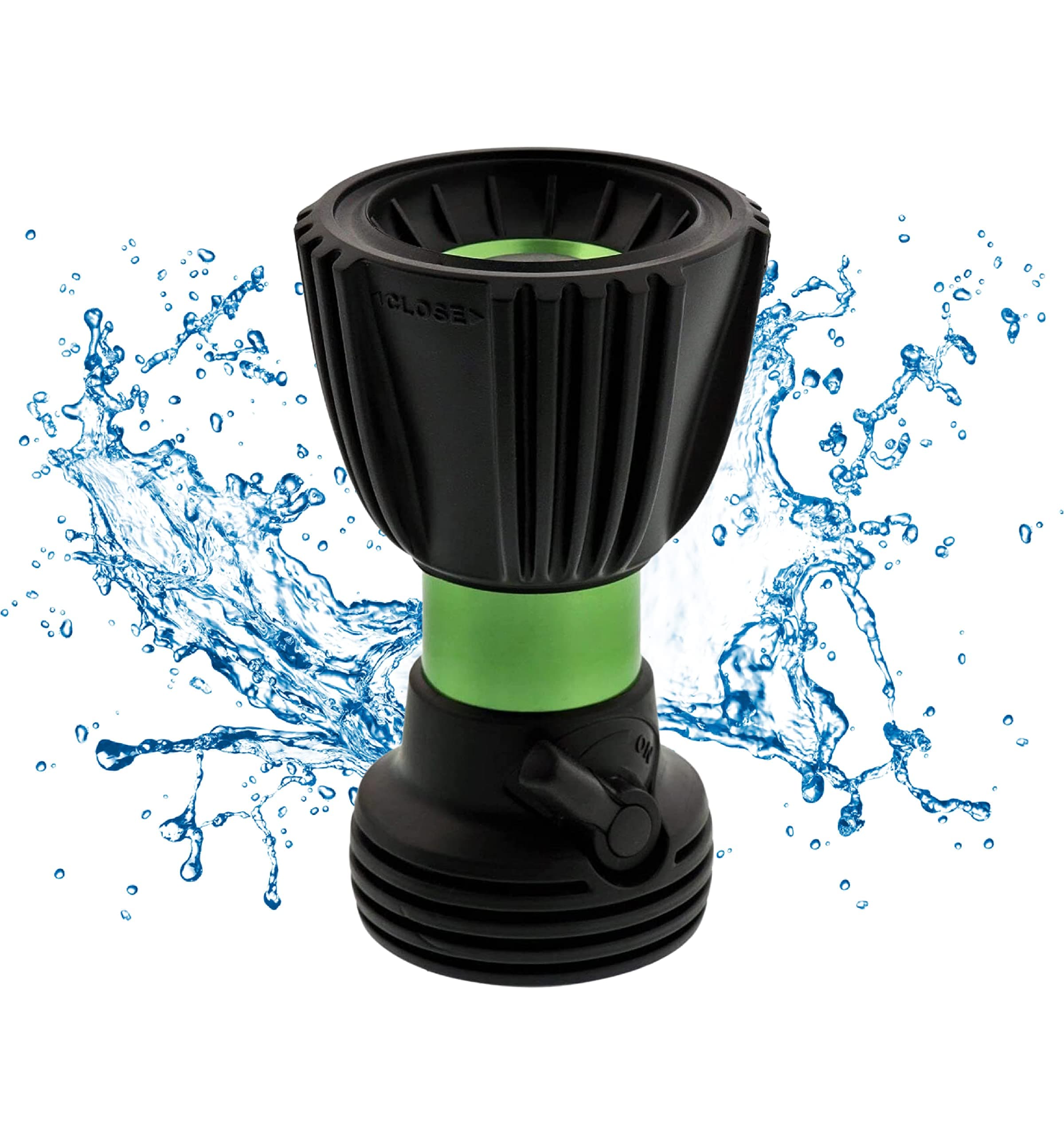 Ultimate Fireman’s 5 Spray Pattern Water Hose Nozzle with Built-in Shutoff Valve - Sage Green