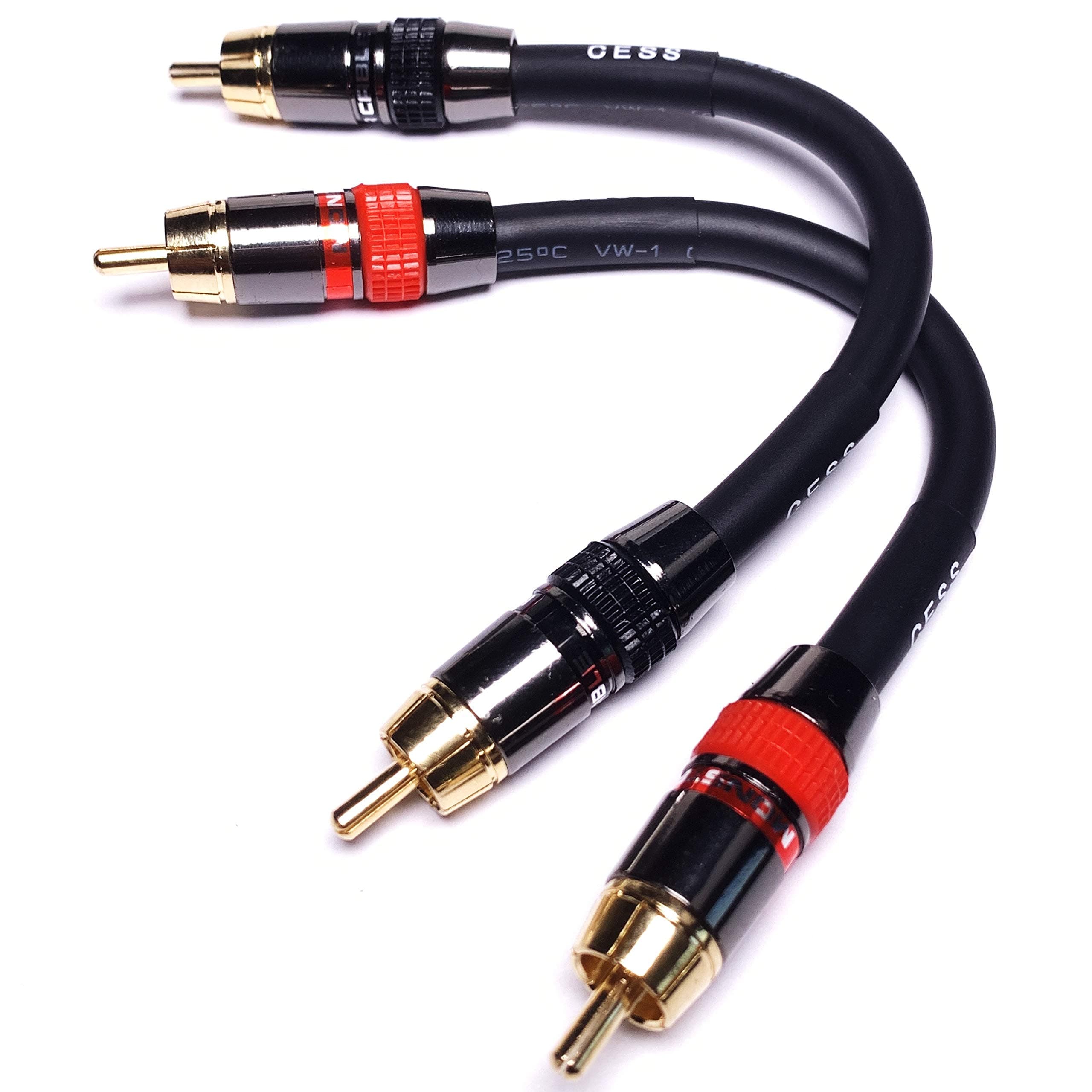CNCESS CESS-163-4i Low Noise 12 Gauge Premium RCA Audio Line Patch Cable (4 Inches)