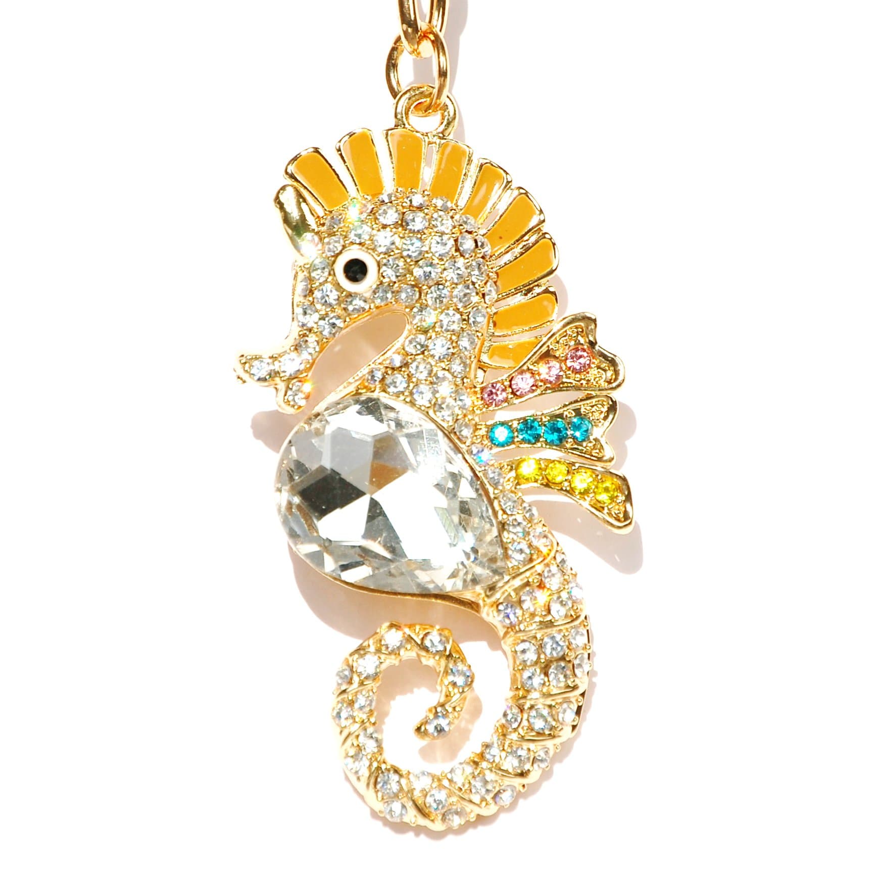 Christmas Snowman Large Bag Charm with Keyring Rhinestone on Golden Metal Handbag New