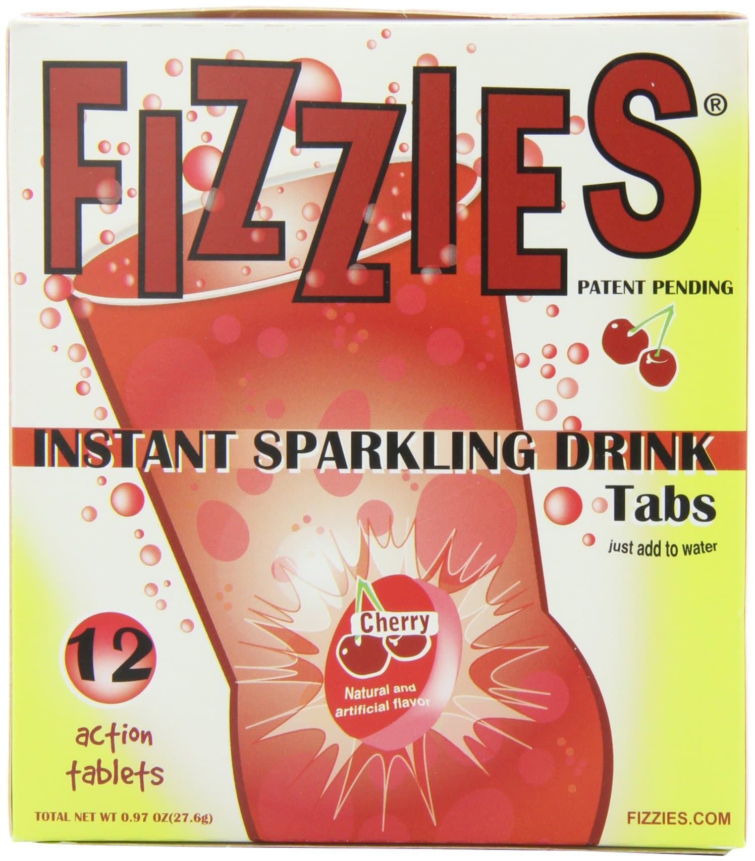 Fizzies Candy Drink Tablets, Cherry (Pack of 6)