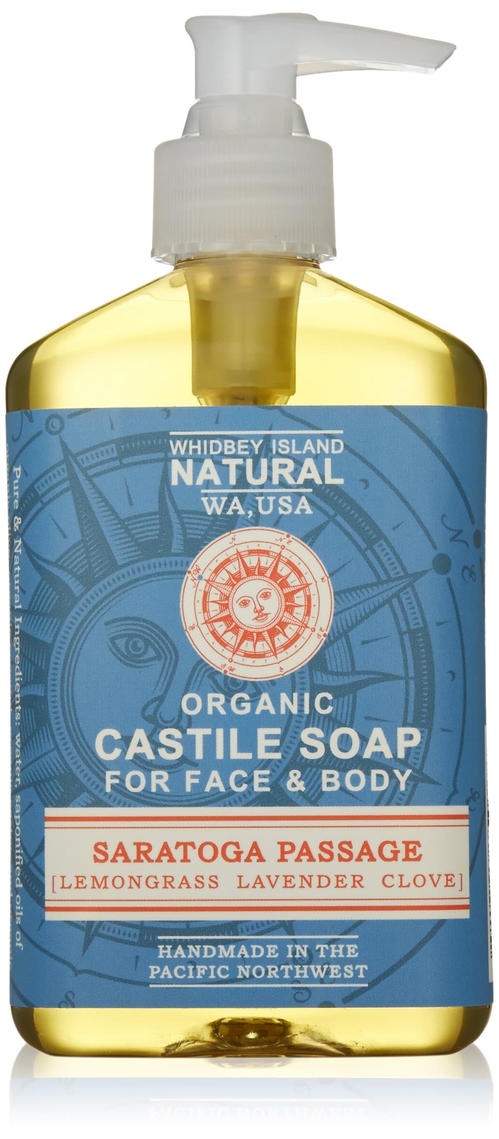 WHIDBEY ISLAND SOAP Lavender Lemongrass Clove Liquid Castile Soap, 8 OZ