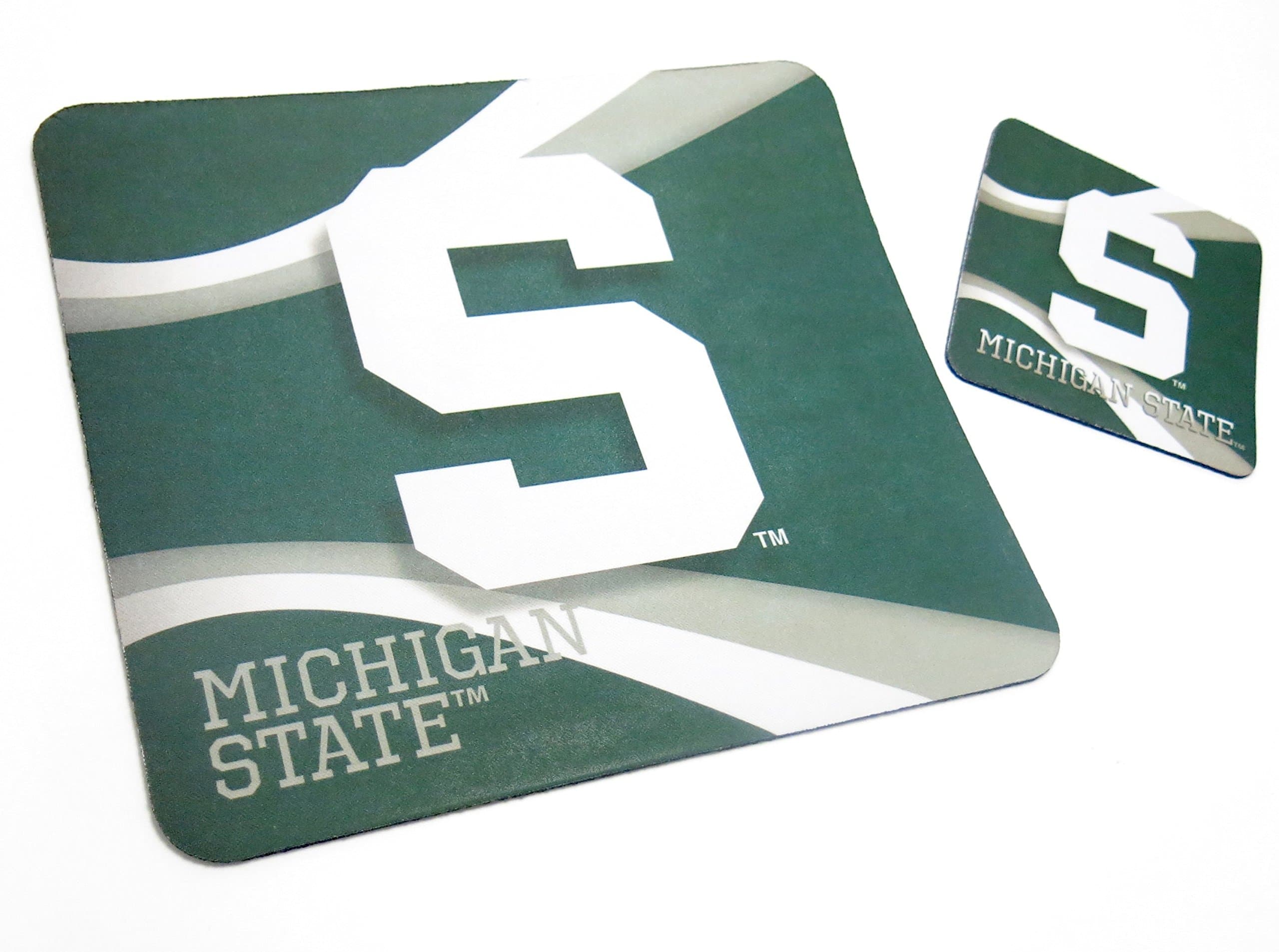 Michigan State, Fabric Mouse Pad, and Coaster, Computer, Electronic Set