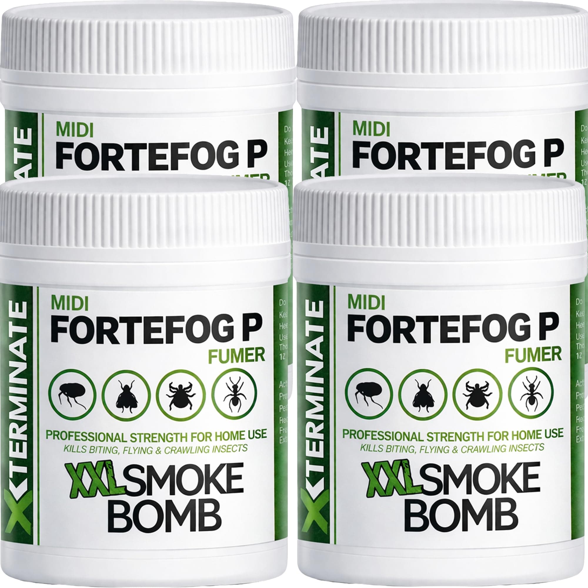 Xterminate XXL 16g Smoke Bomb Fogger Killer for Fleas, Bed Bug, Carpet Moths, Cluster Fly, Silverfish, Carpet Beetle Insects (HSE Approved and Tested) (4)