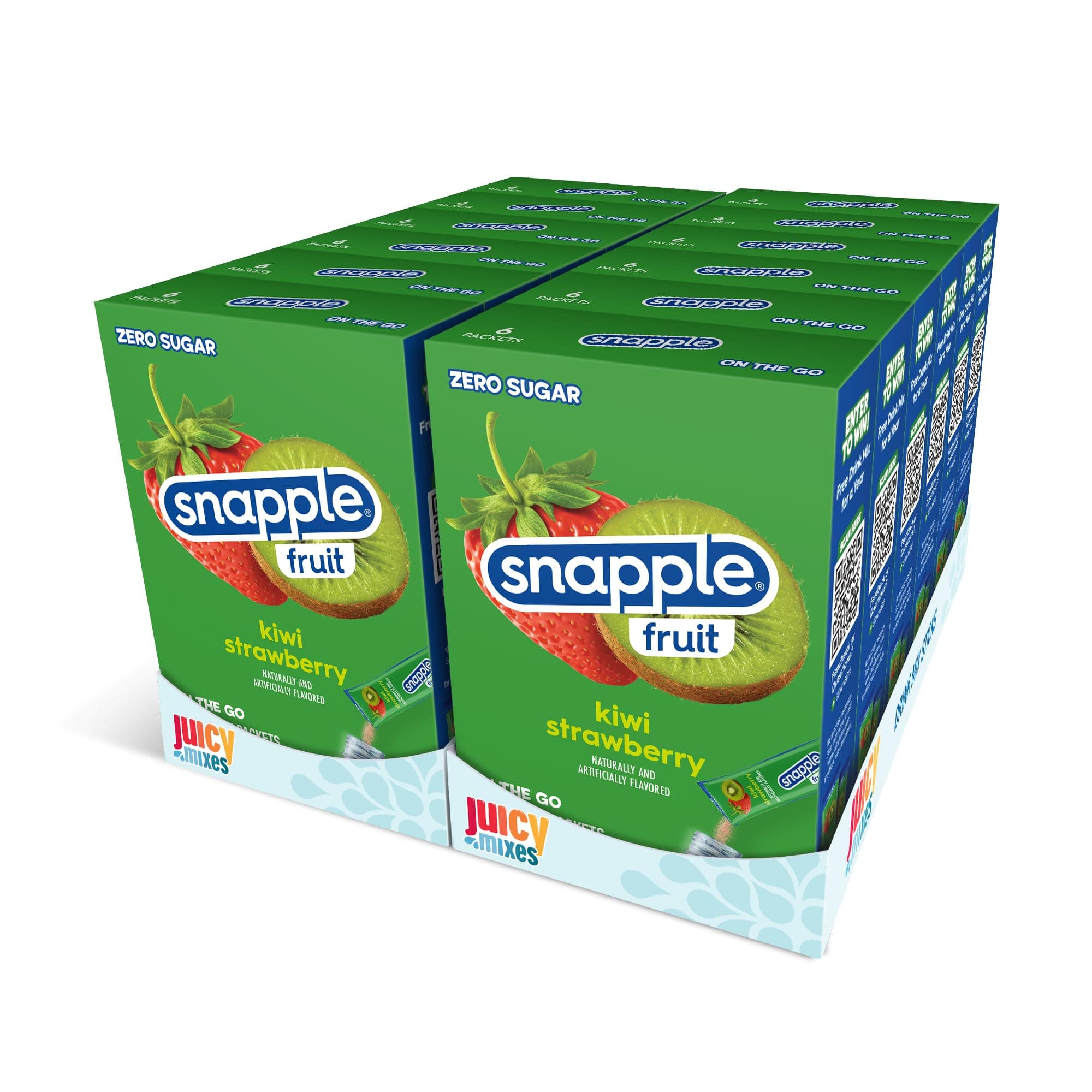 Snapple Kiwi Strawberry Powder Drink Mix - 12 Boxes of 6 Powder Sticks, 72 Sticks Total | Sugar Free | On-the-Go Hydration for Refreshing Beverages