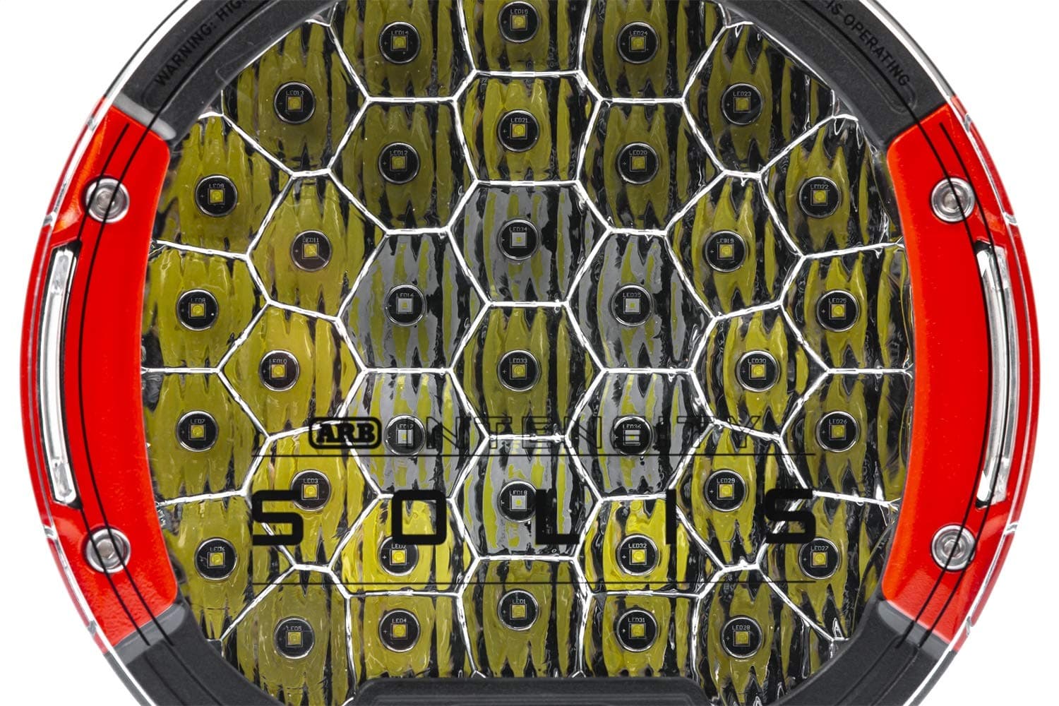 ARBINTENSITY SOLIS SJB36S 36 LEDS DRIVING LIGHT, FLOOD BEAM with RED and BLACK INTERCHANGABLE BEZELS 9 INCHES, INDIVIDUAL