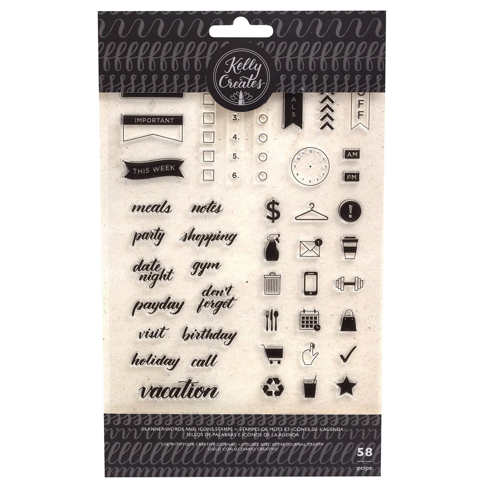 Kelly Creates Words & Icons Stamps, Multi