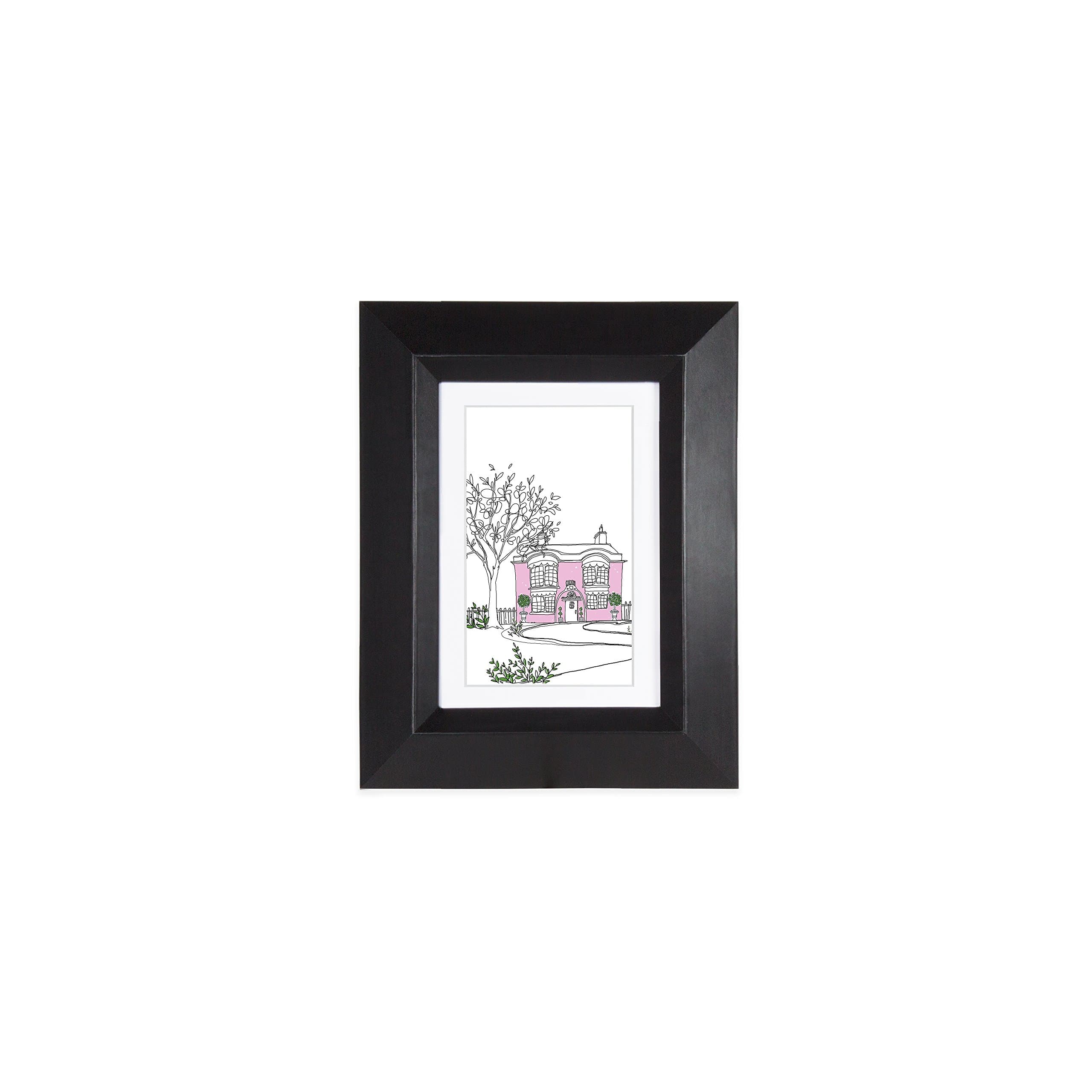 EDGEWOOD Lakewood 4x6 Black Photo Frame with mat for 3x5 Picture or 4x6 Photo Without mat