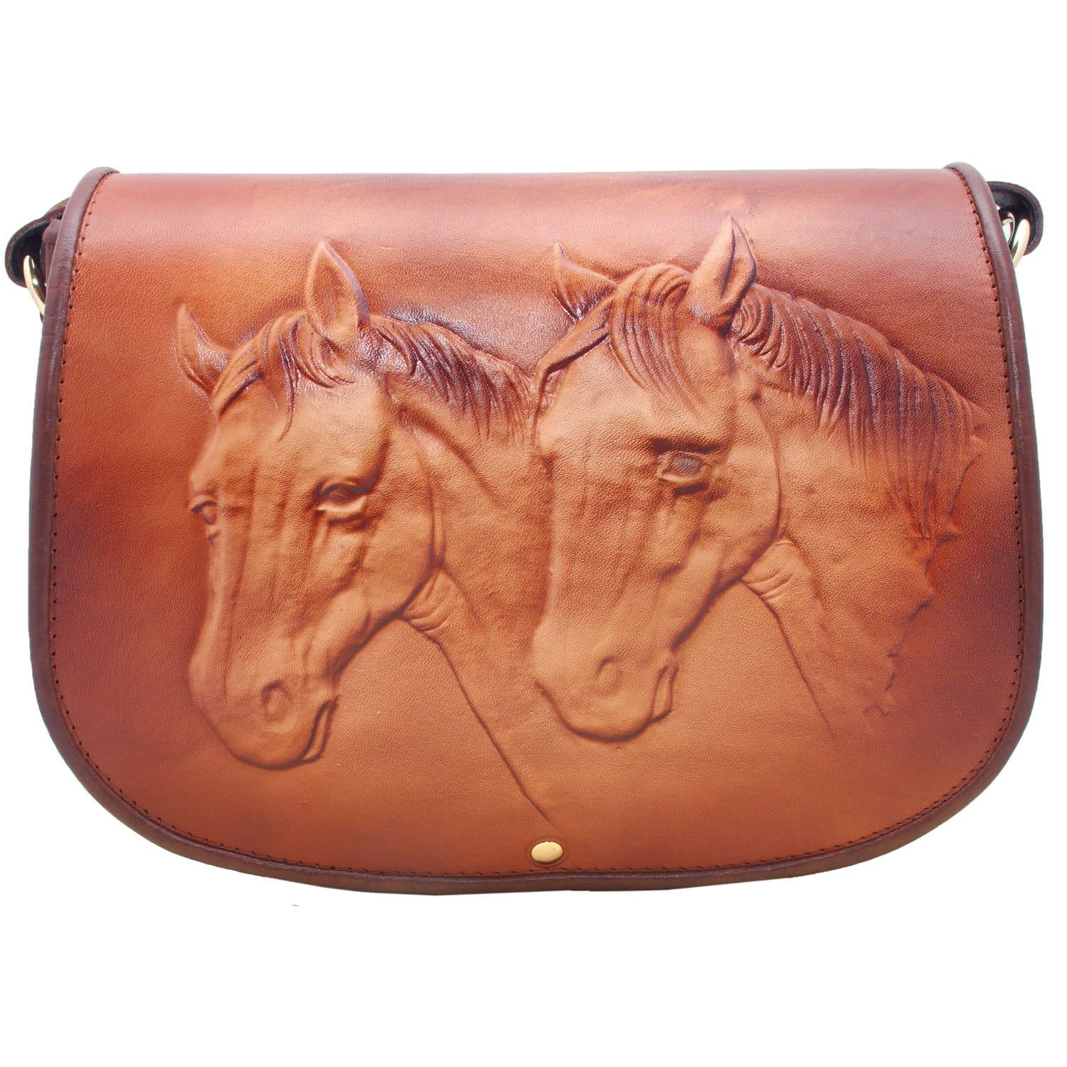 Koson Leather Horse Brown Handmade Satchel Shoulder Handbag Messenger Bag