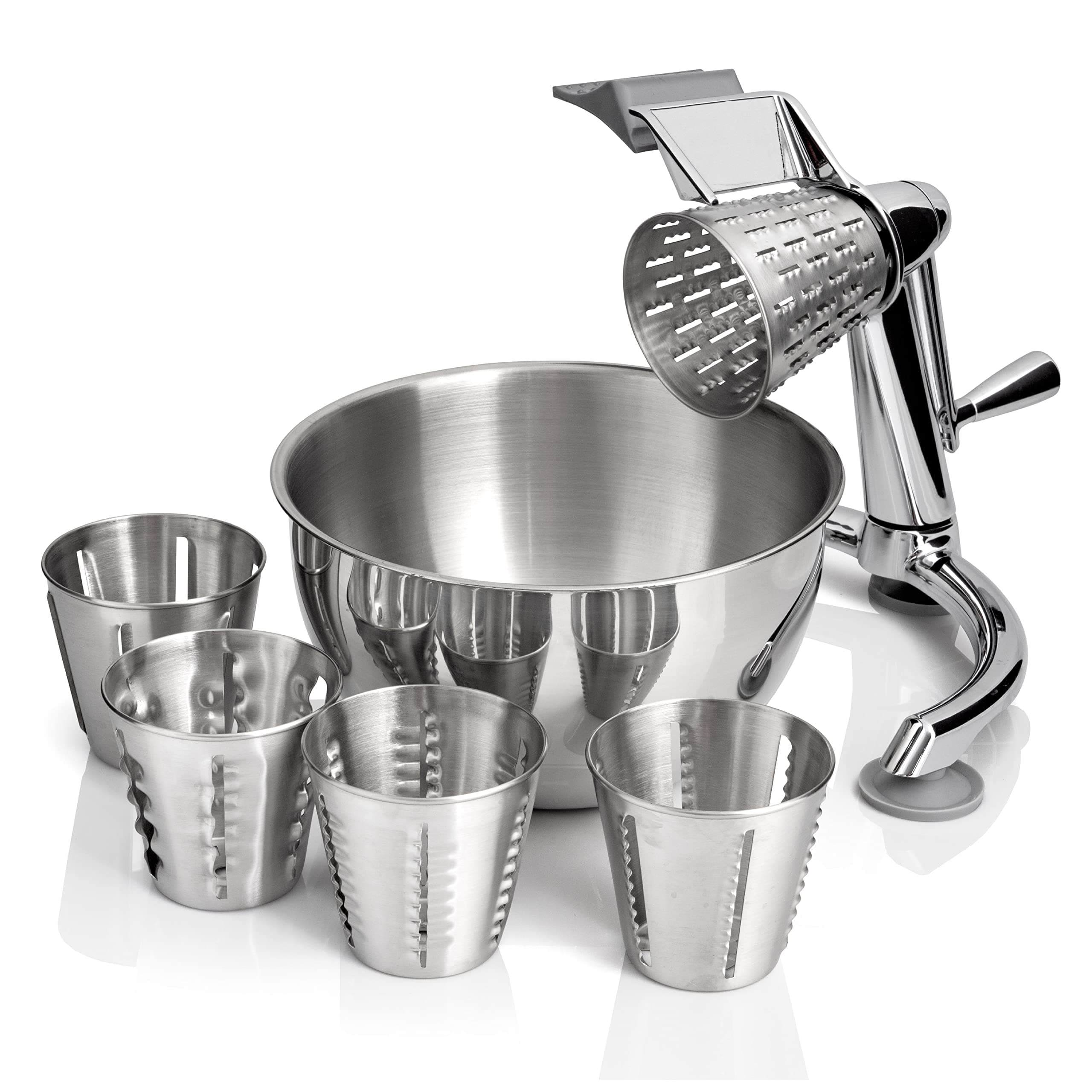 Maxam Vegetable Chopper, Dynamic Food Processor with Stainless-Steel Shredders With 5 Quart Mixing Bowl