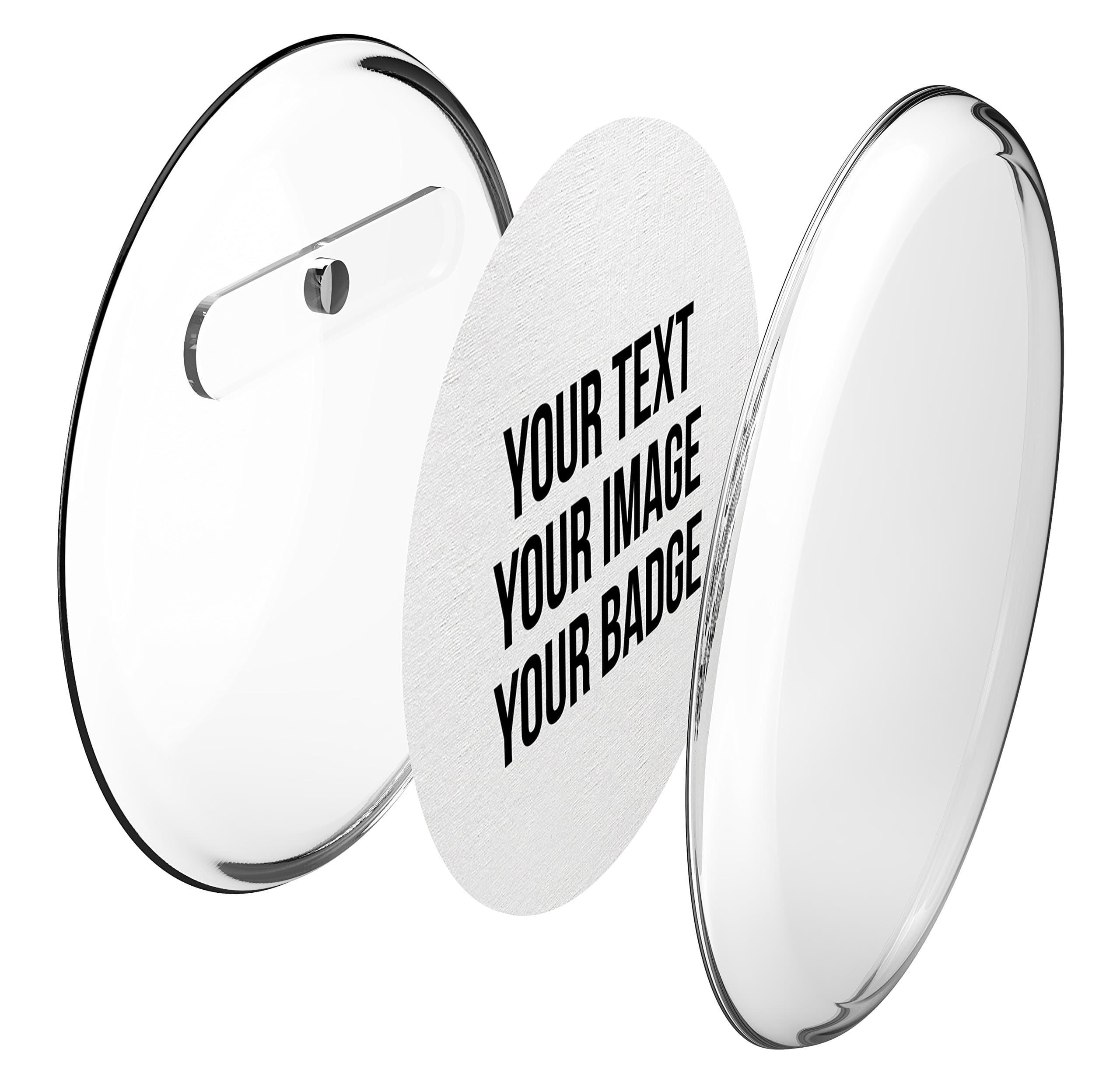 Instant Button Badges Fridge Magnet Kit 56mm (Pack of 50) - Make Your Own Personalised Badges Without a Badge Making Machine - with Printable Blank Inserts on A4 Paper