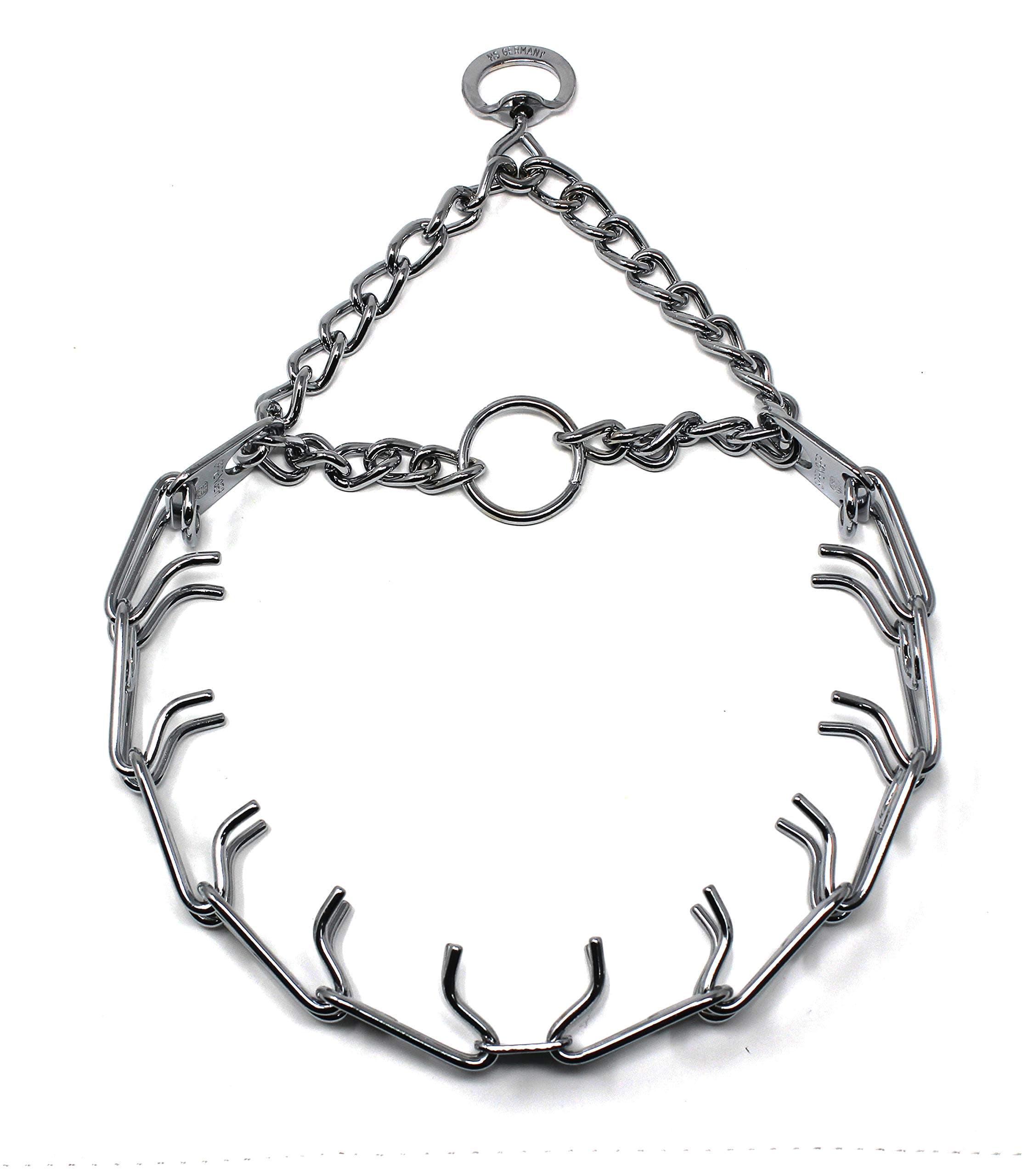 Prong Dog Training Collar Ultra-Plus Chrome Plated Steel Pet Pinch Collar No-Pull Collar for Dogs Anti Pull Training Collar Made in Germany 4mm x 25in Large