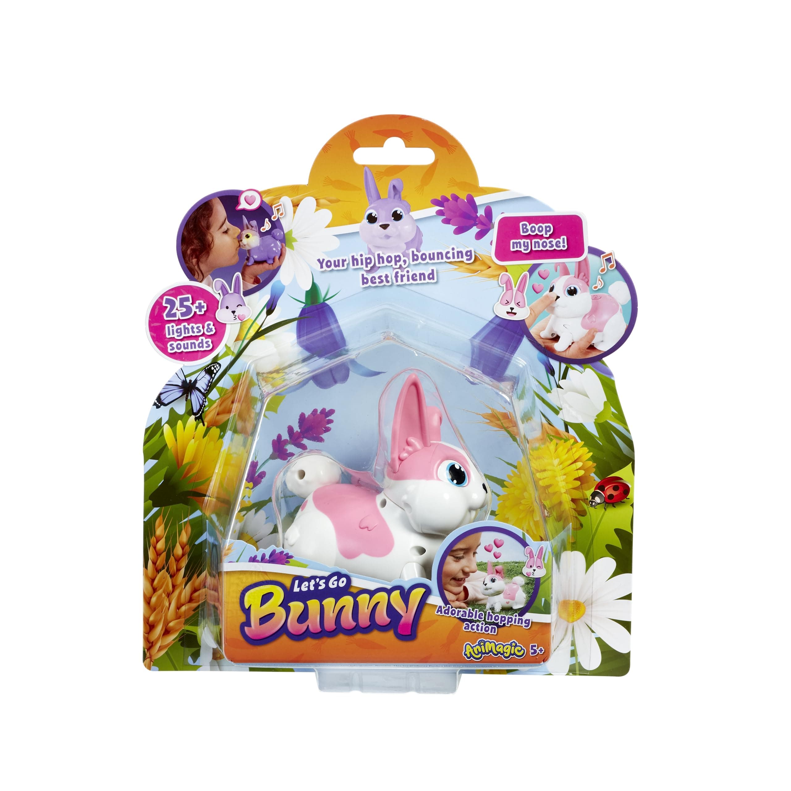 Lets Go Bunny - Pink | Your Hip, Hop Bouncing Best Friend! | Interactive Walking Pet Bunny with Over 25 Lights and Sounds | For Ages 5+