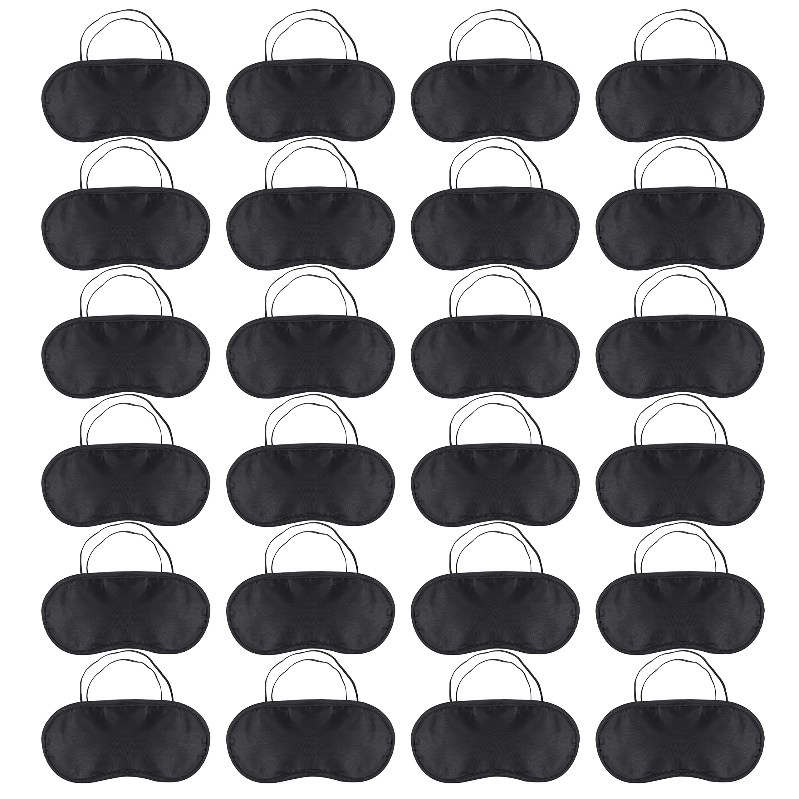 24 Pack Sleep Eye Mask Shade Cover, Soft Blindfold Travel Sleep Cover Comfortable Lightweight Eye Sleeping Mask for Travel, Sleeping, Lunch Break (Black)
