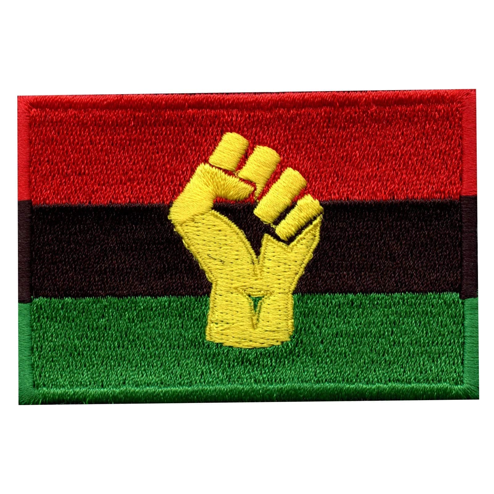 Pan African Flag Fist Patch BLM Movement Embroidered Iron On Yellow