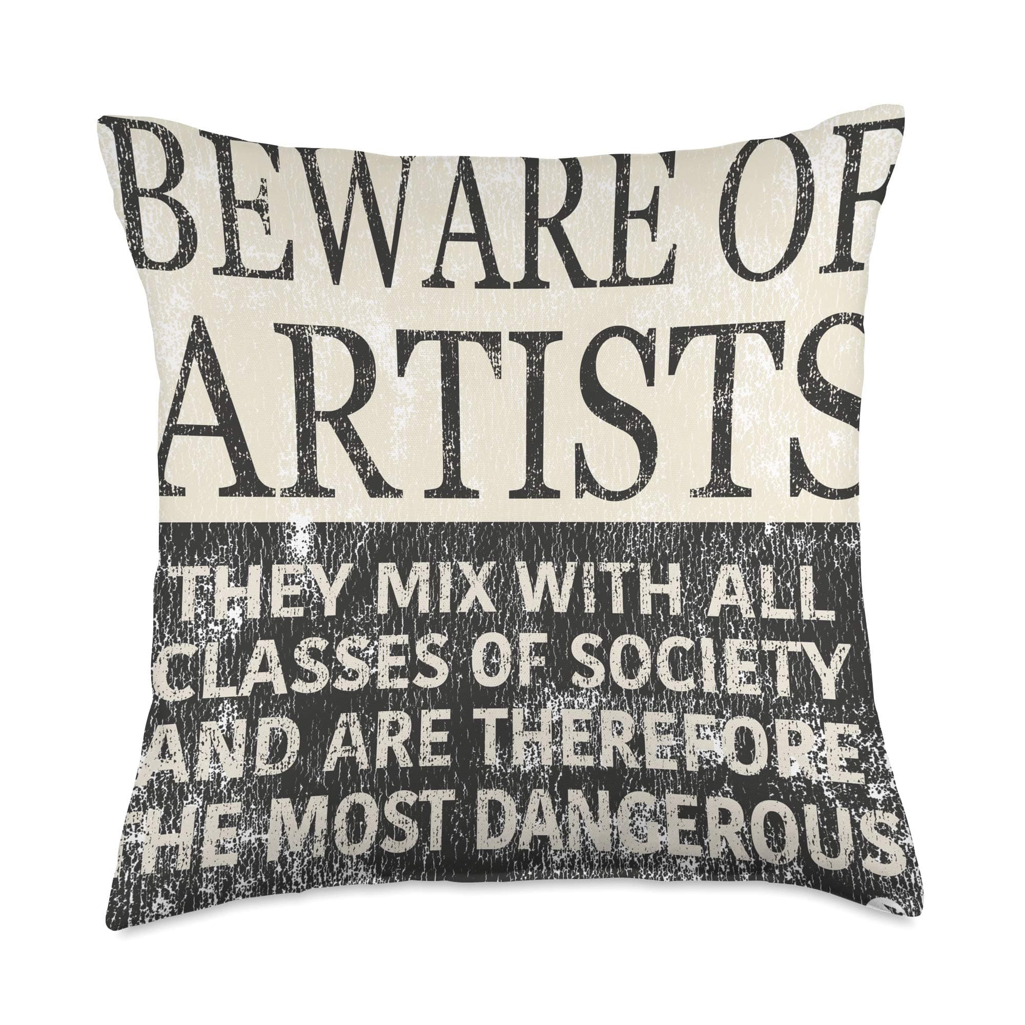 Melody Freebird by Melody Ross Beware of Artists-Painters, Musicians, Writers, Creatives Throw Pillow, 18x18, Multicolor