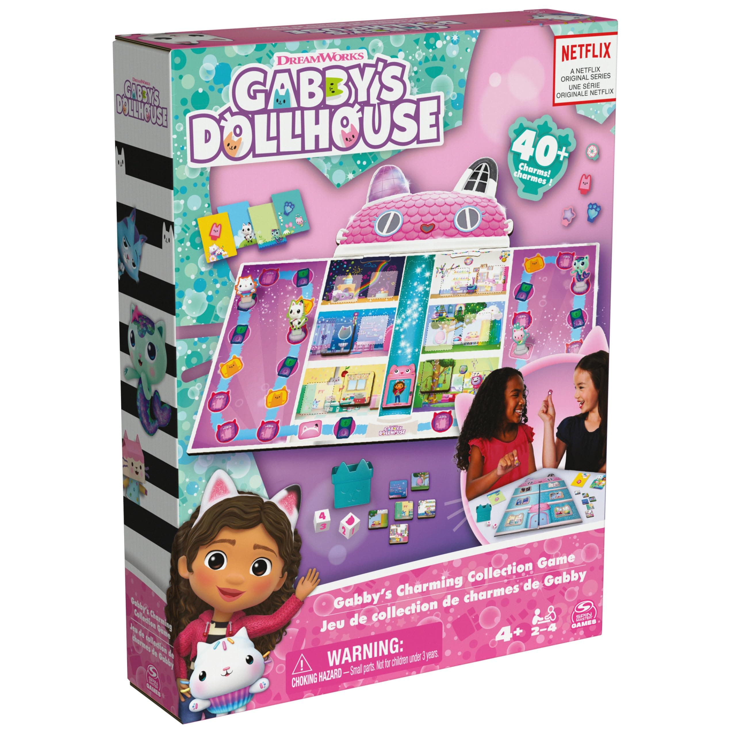 Gabby's Dollhouse, Charming Collection Game Board Game for Kids Based on The Netflix Original Series Toys, for Kids Ages 4 and up