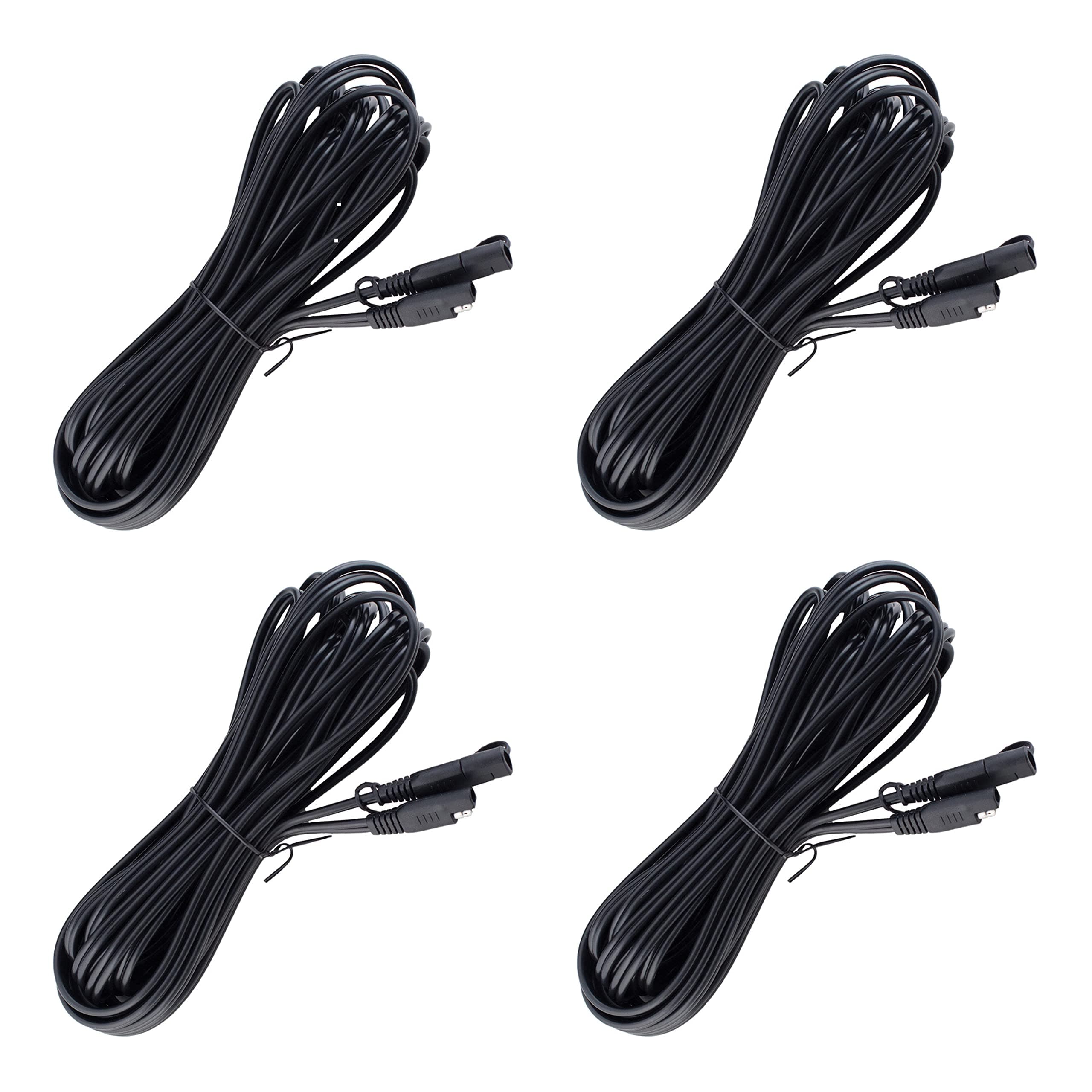 12 Foot Extension SAE Cable 4 Pack - Designed for Use Chargers - Quick Connect Plugs for Easy Connection to Motorcycle, Cars, ATVs and More - 081-0148-12-BG4