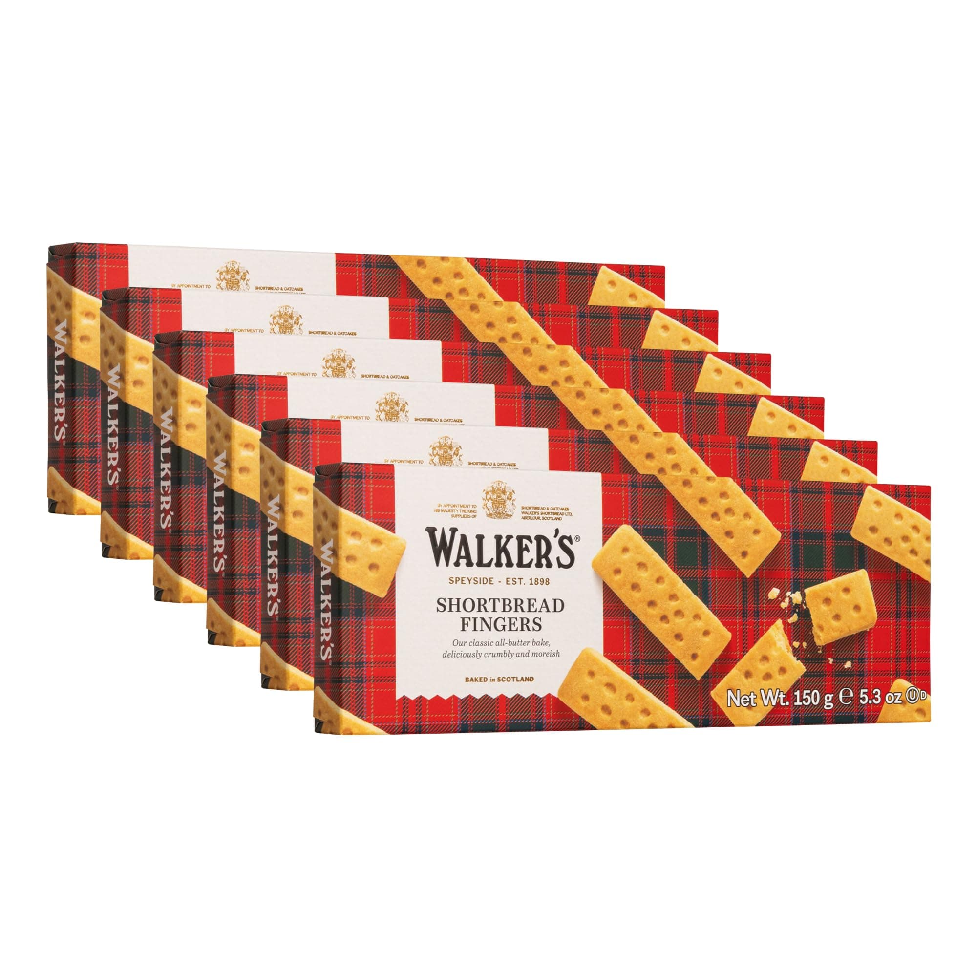 Walker's Shortbread Fingers, Pure Butter Shortbread Cookies, 5.3 Oz (Pack of 6)
